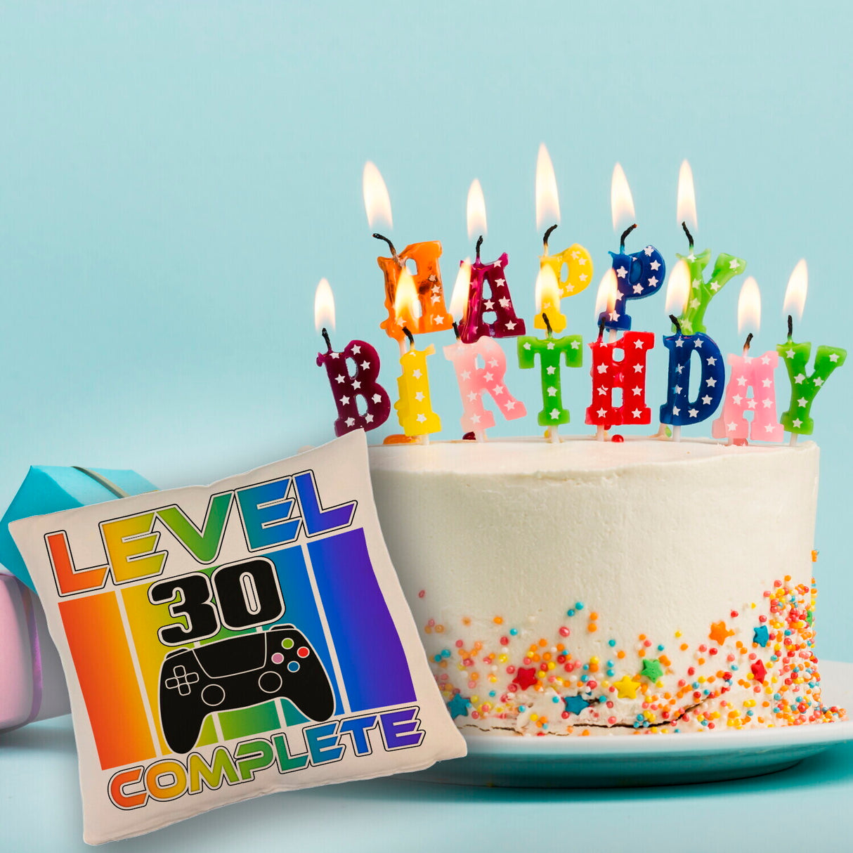 30. Geburtstag Gamer Kissen mit Spruch Level 30 complete