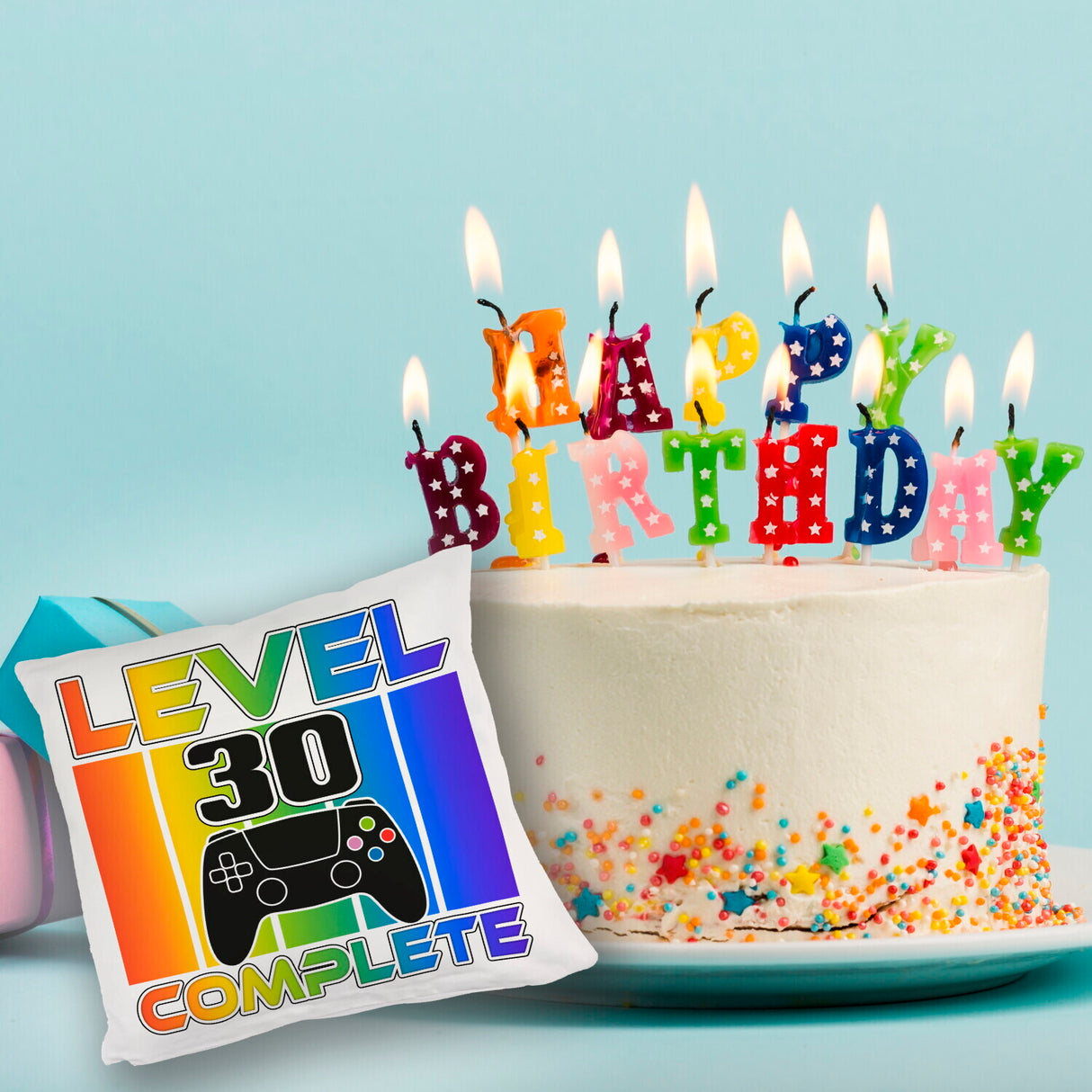 30. Geburtstag Gamer Kissen mit Spruch Level 30 complete