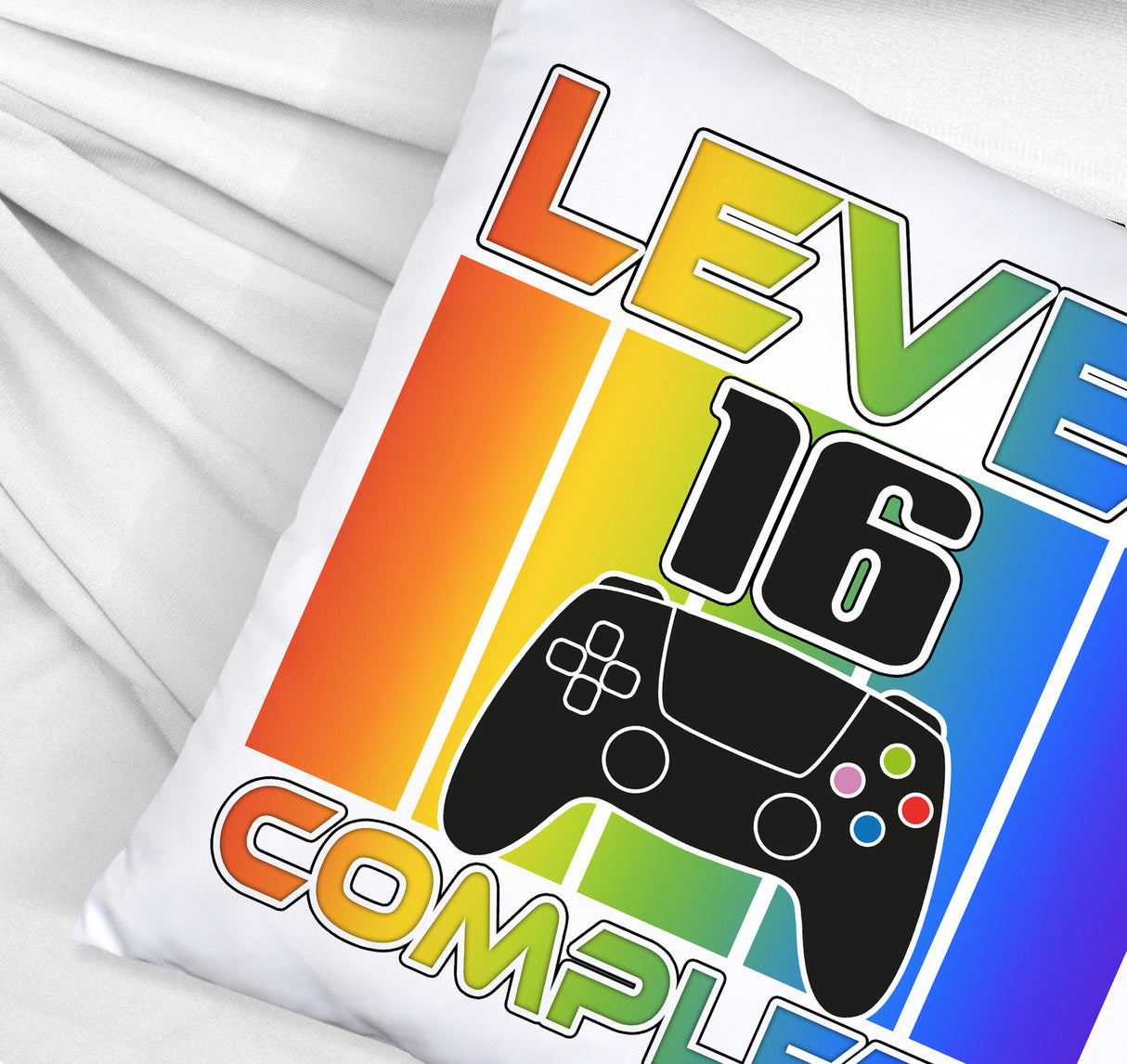 16. Geburtstag Gamer Kissen mit Spruch Level 16 complete