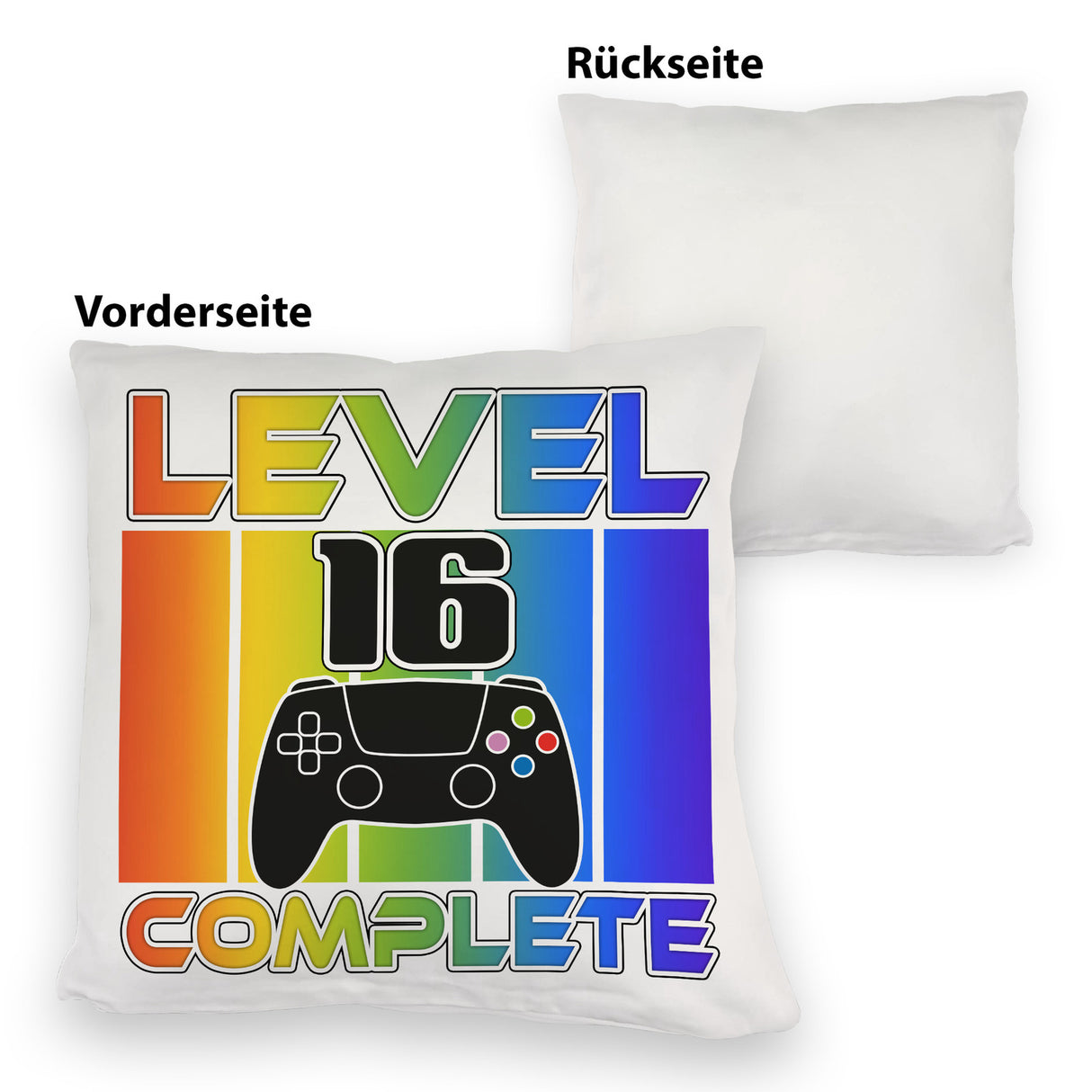 16. Geburtstag Gamer Kissen mit Spruch Level 16 complete