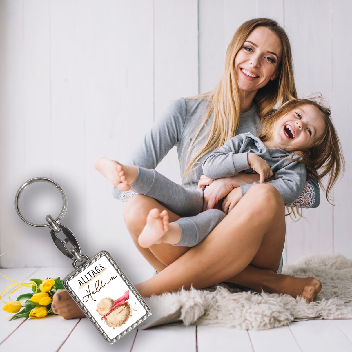 Küken Schlüsselanhänger mit Spruch Alltagsheldin