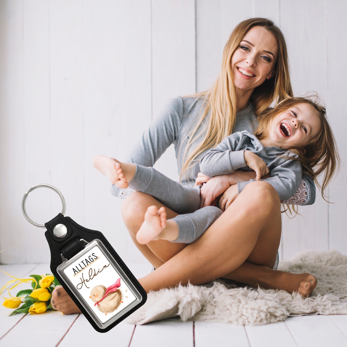 Küken Schlüsselanhänger mit Spruch Alltagsheldin