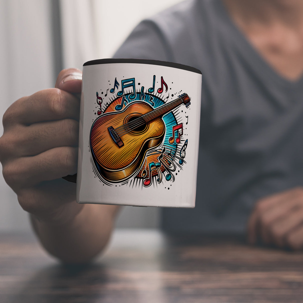 Akustikgitarre Kaffeebecher