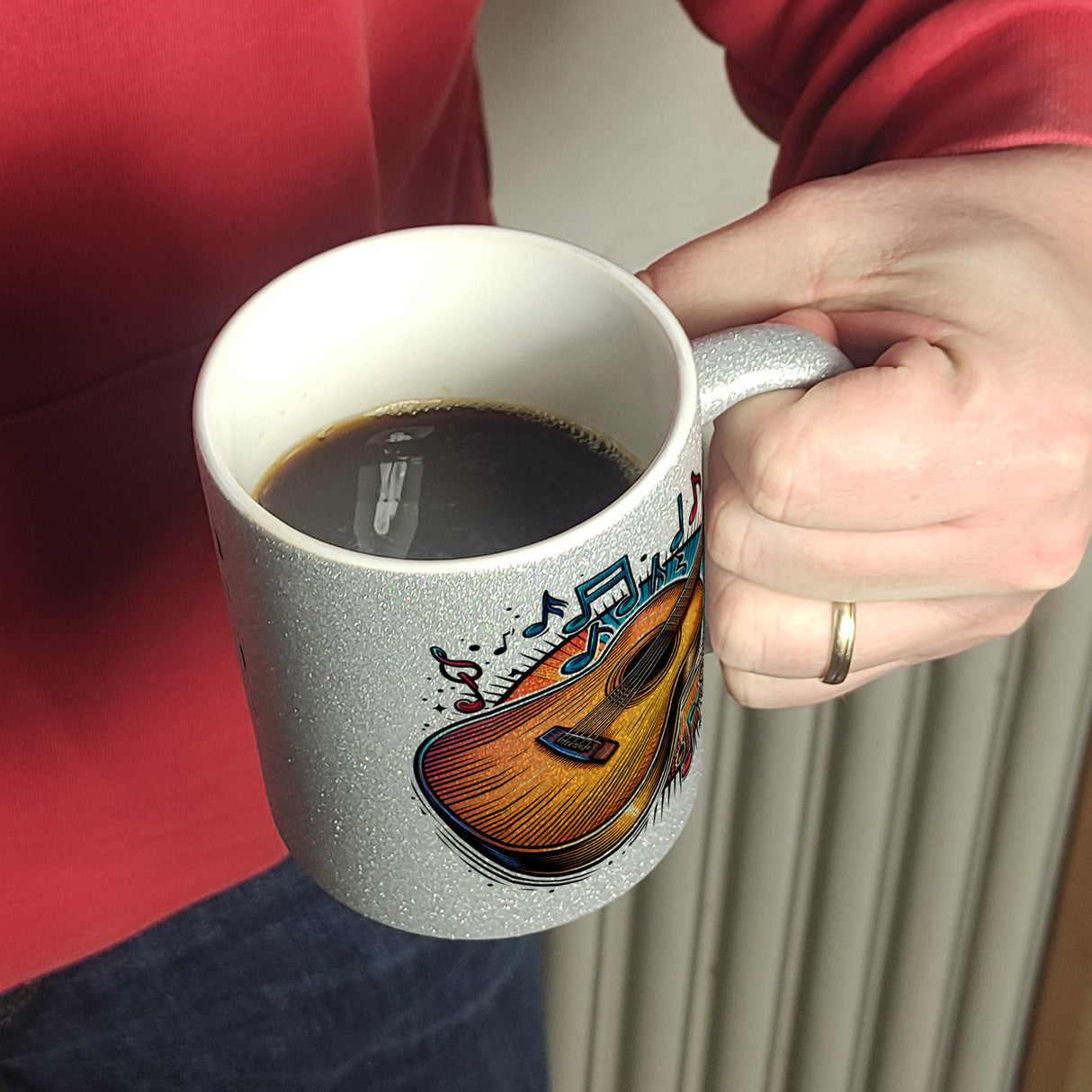 Akustikgitarre Kaffeebecher