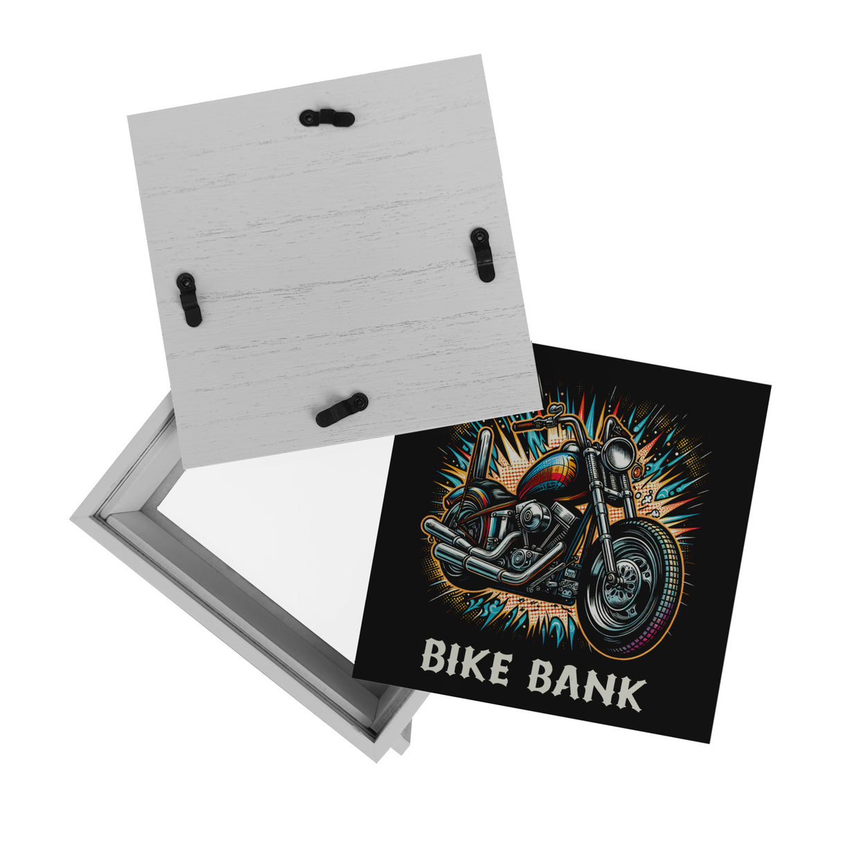 Chopper-Motorrad Spardose mit Spruch Bike Bank
