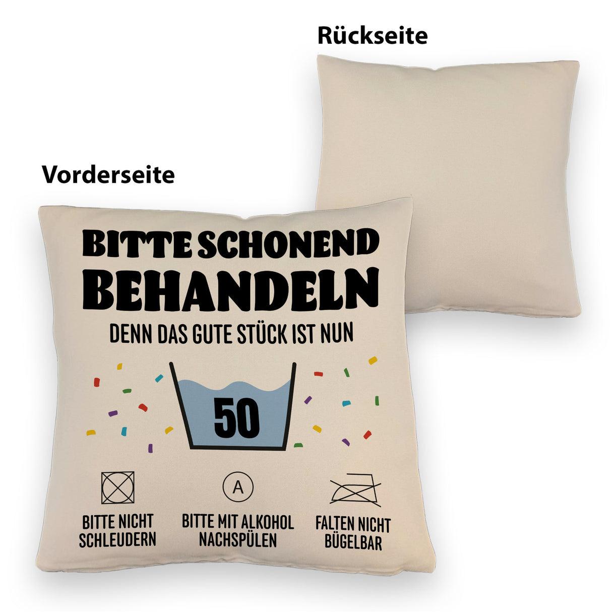 Bitte schonend behandeln - 50. Geburtstag Kissen