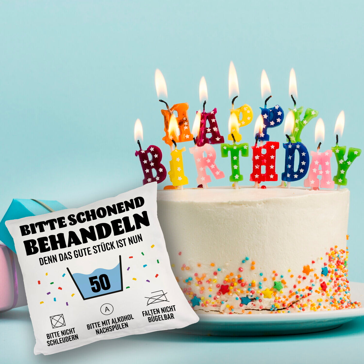 Bitte schonend behandeln - 50. Geburtstag Kissen