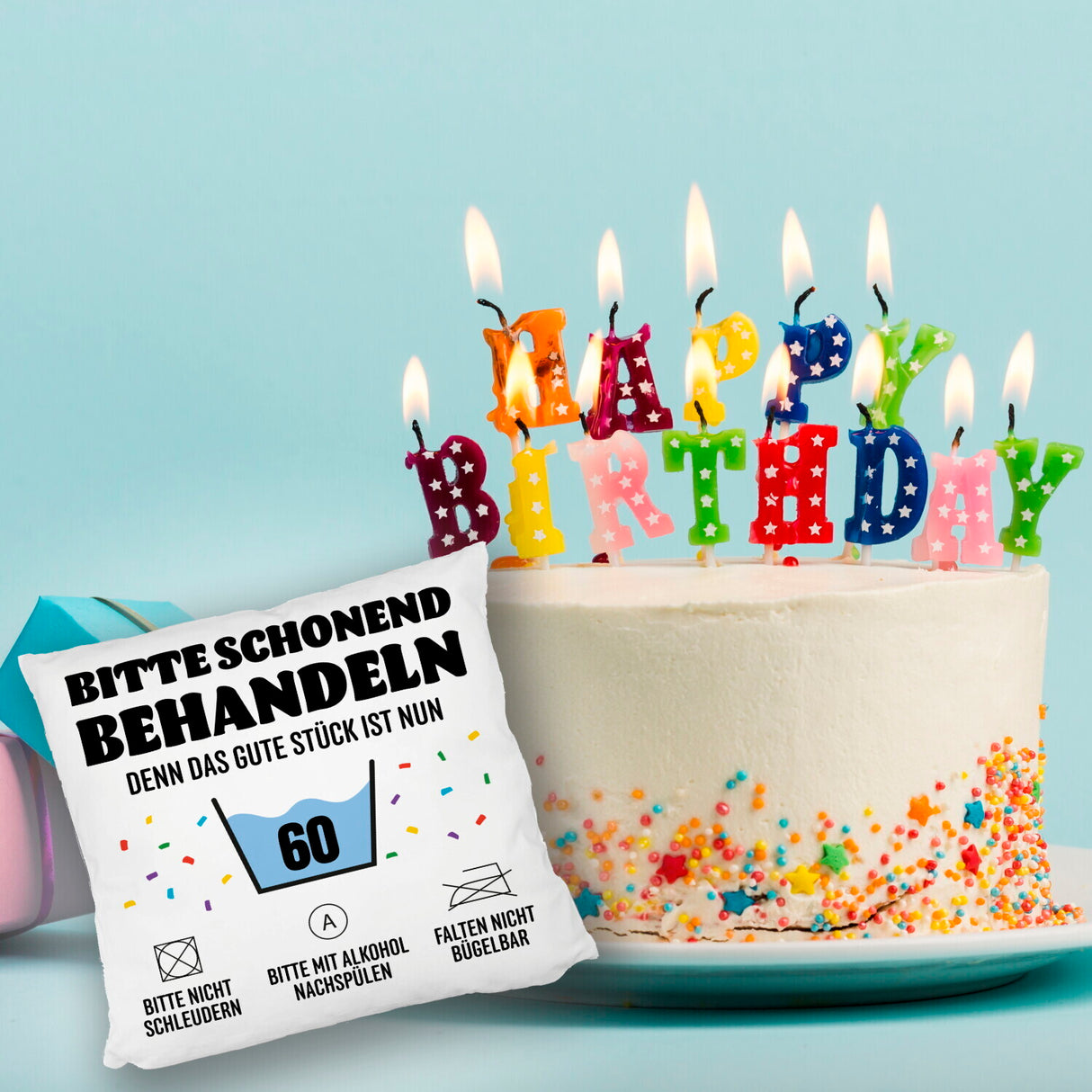 Bitte schonend behandeln - 60. Geburtstag Kissen
