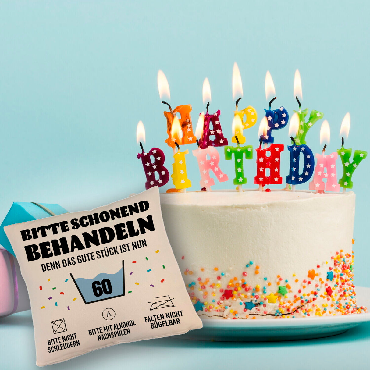 Bitte schonend behandeln - 60. Geburtstag Kissen