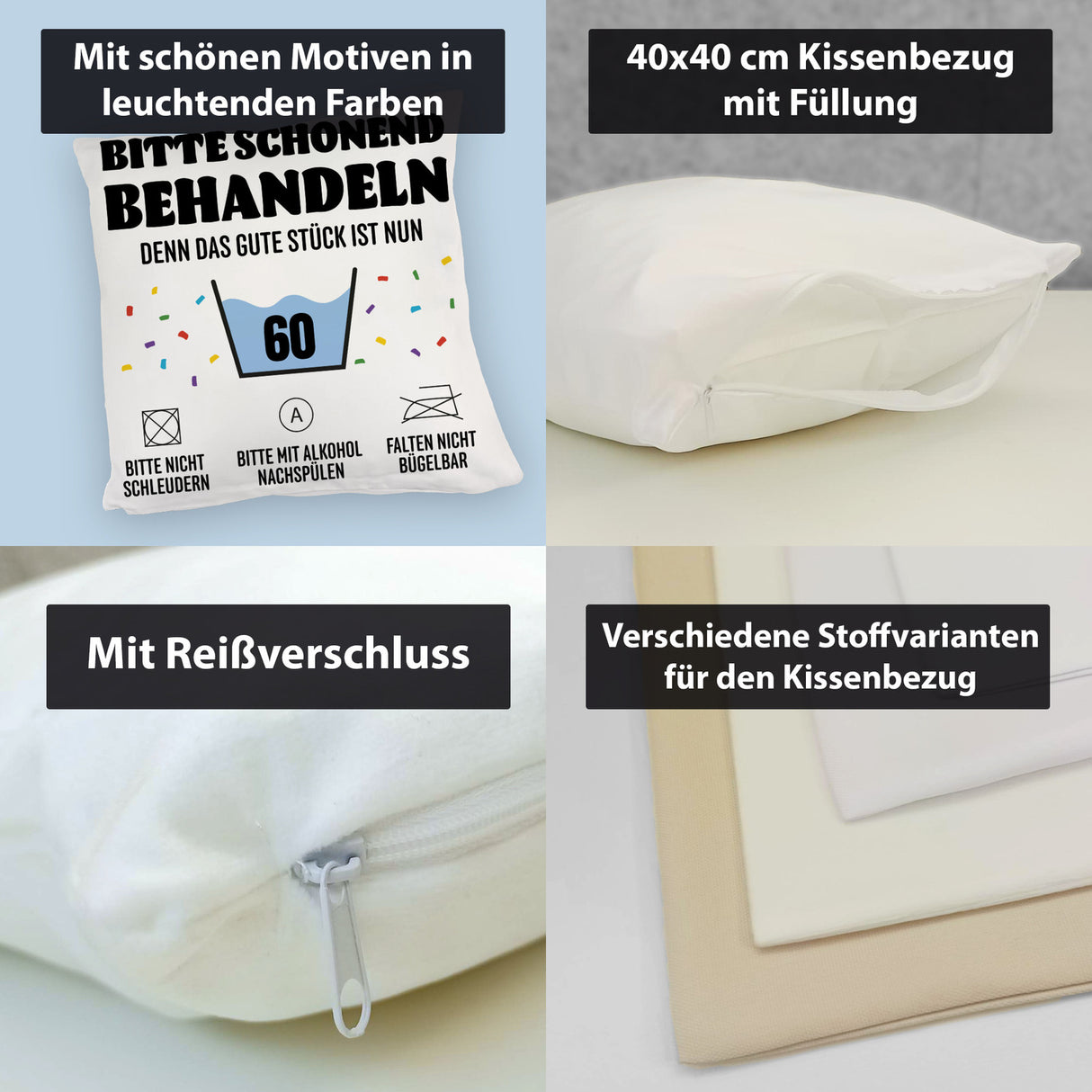 Bitte schonend behandeln - 60. Geburtstag Kissen