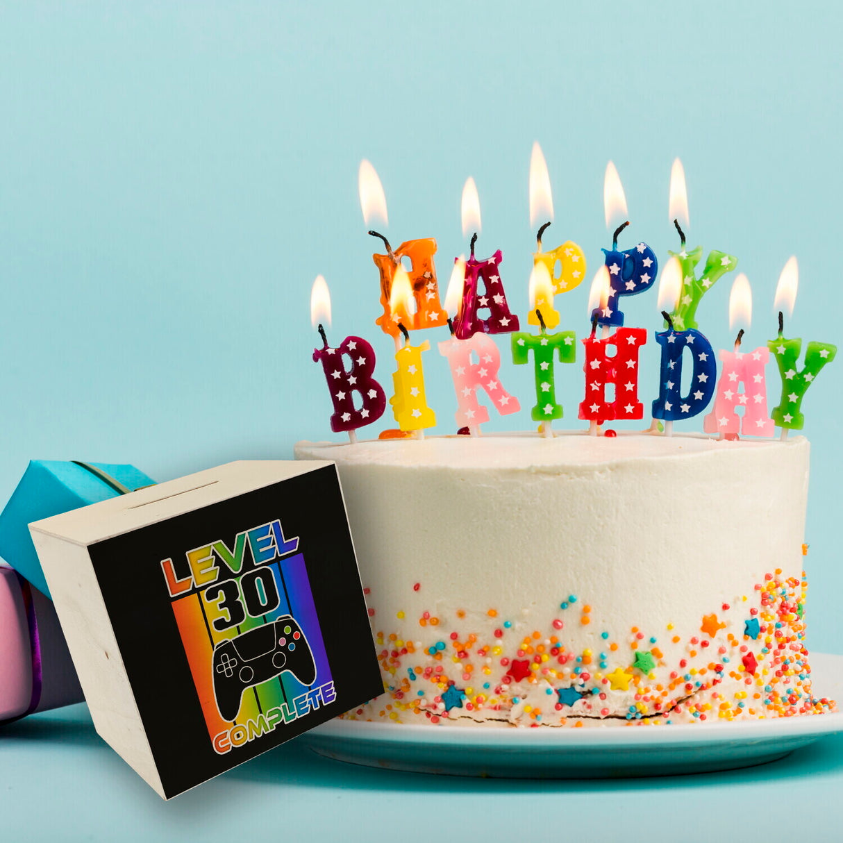 30. Geburtstag Gamer Spardose mit Spruch Level 30 complete
