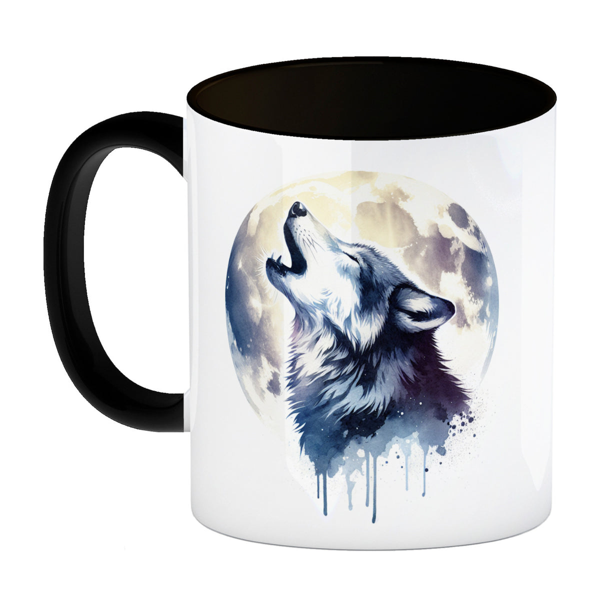 Wolf im Mondschein Kaffeebecher