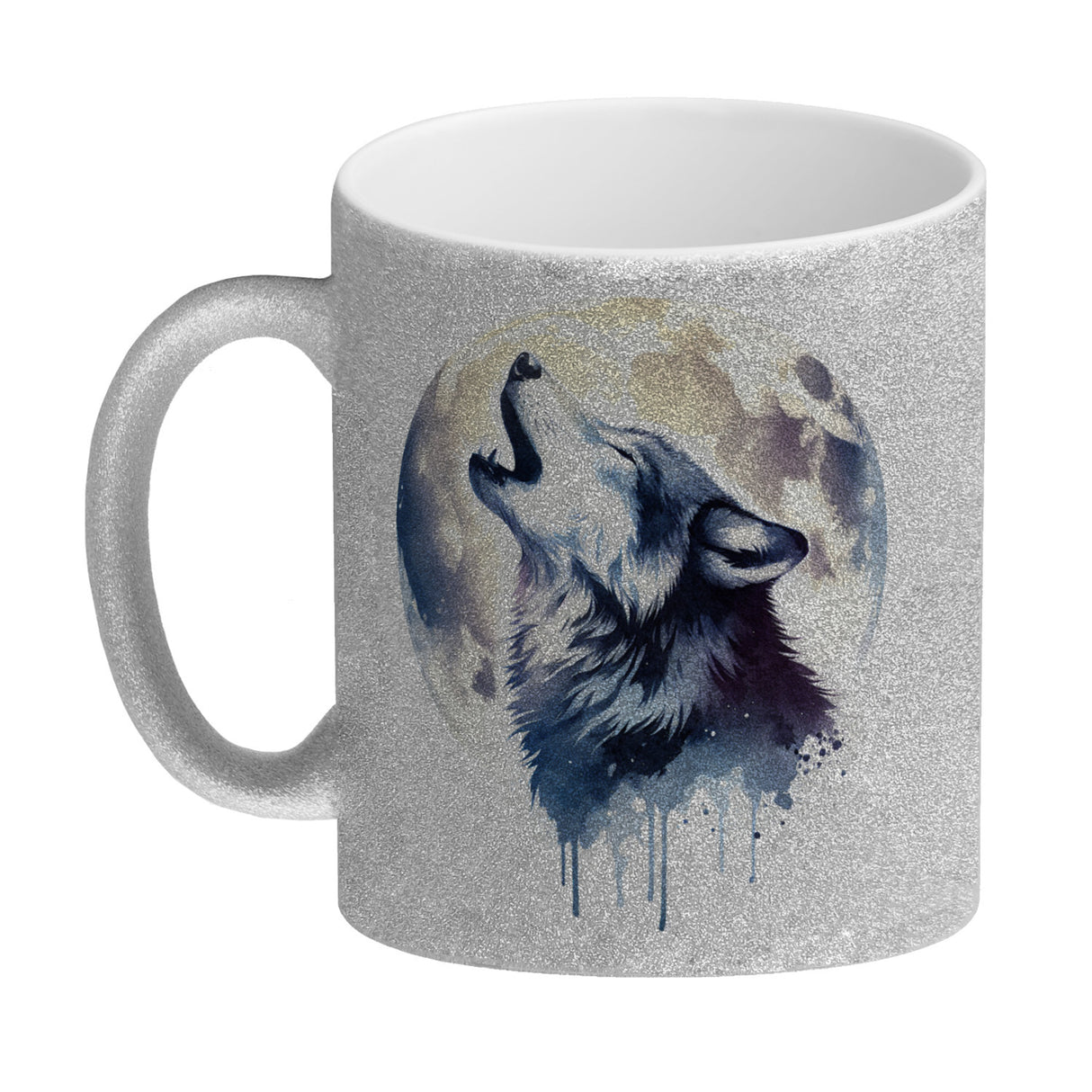 Wolf im Mondschein Kaffeebecher