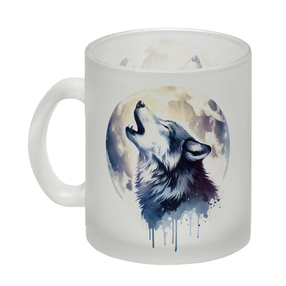 Wolf im Mondschein Kaffeebecher