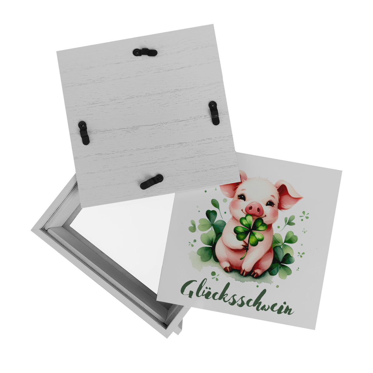 Glücksschwein mit Kleeblatt Spardose