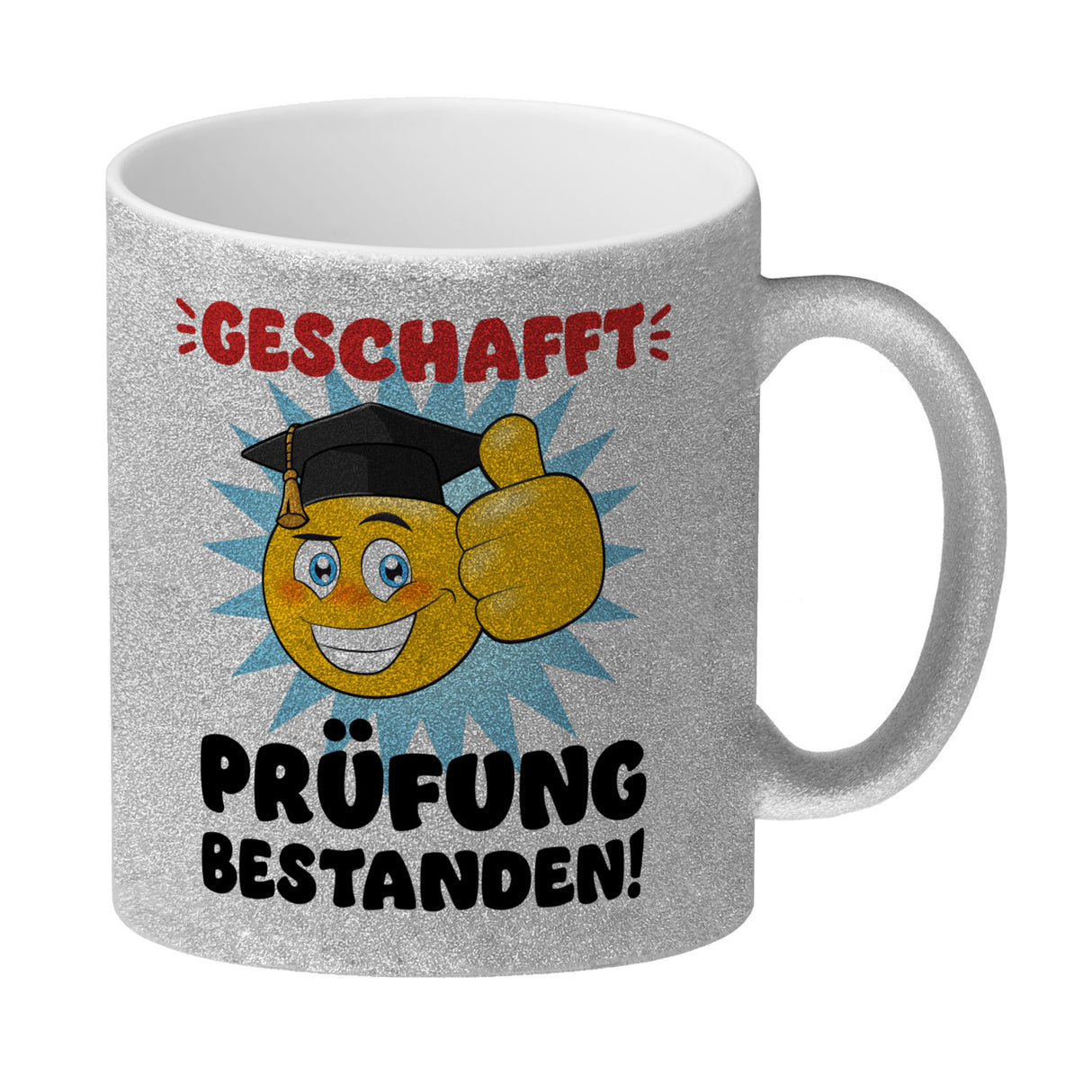 Prüfung bestanden Kaffeebecher mit Spruch Geschafft Prüfung bestanden