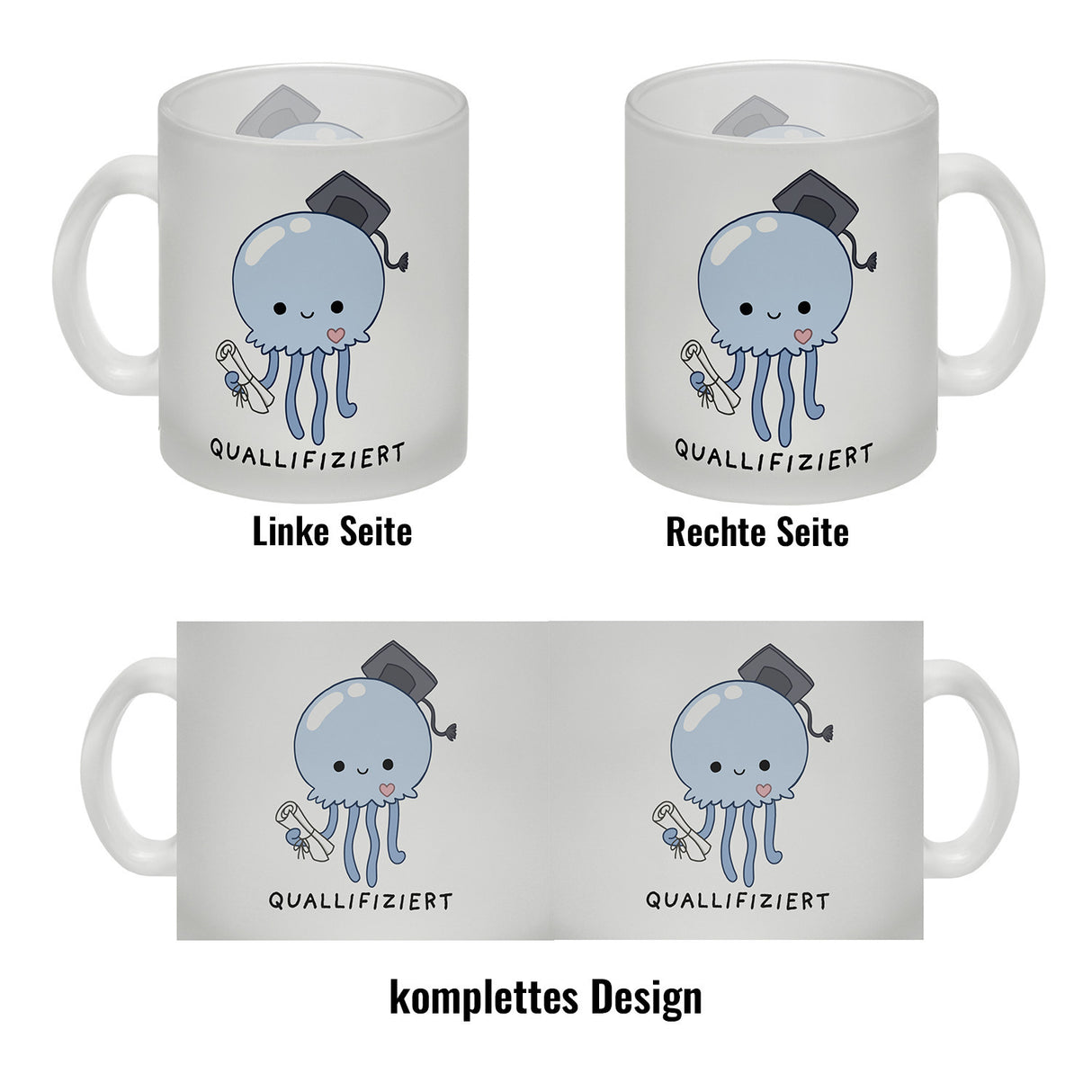 Jelly & Friends Qualle Kaffeebecher mit Spruch Quallifiziert