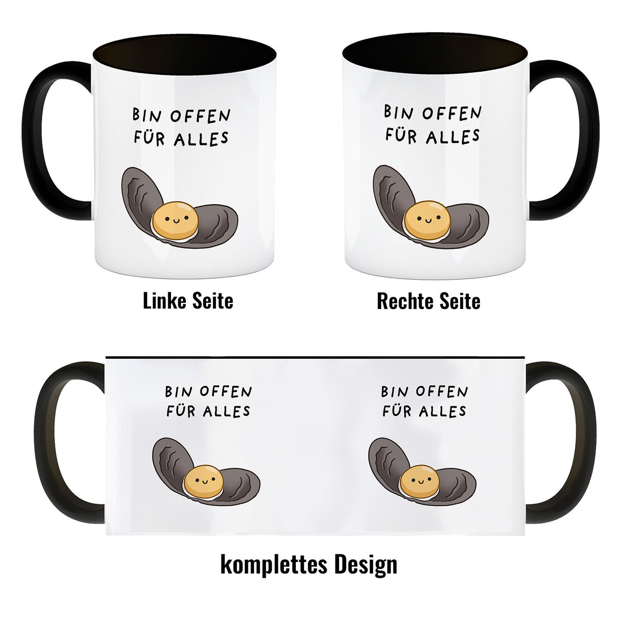 Jelly & Friends Auster Kaffeebecher mit Spruch Bin offen für alles