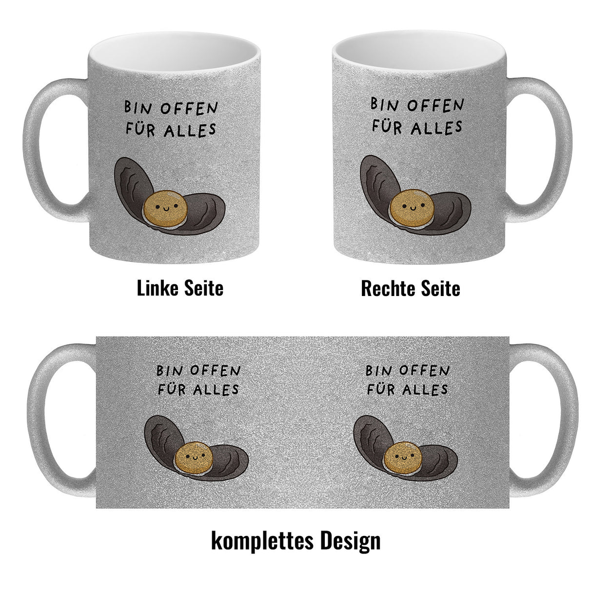Jelly & Friends Auster Kaffeebecher mit Spruch Bin offen für alles