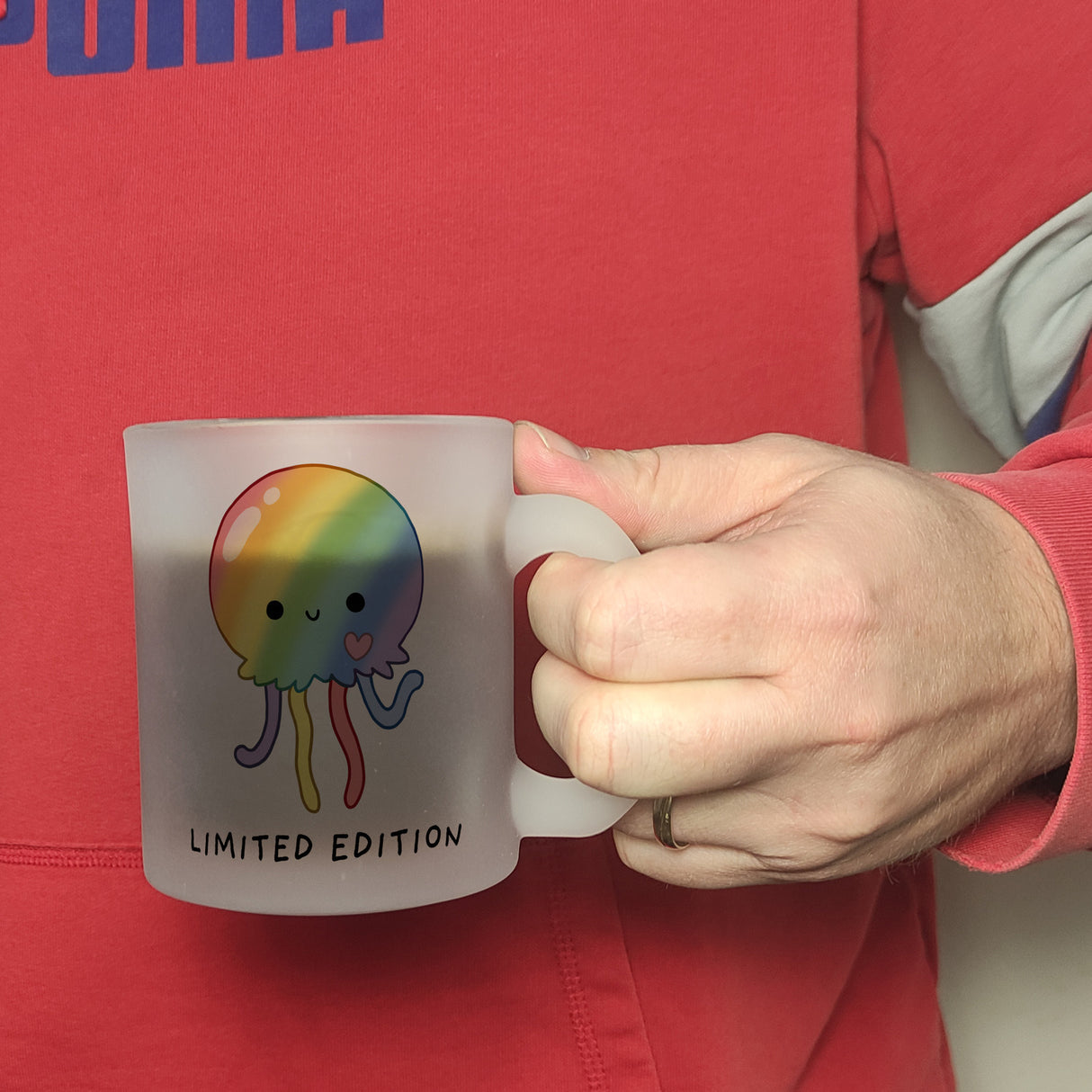 Jelly & Friends Regenbogen-Qualle Kaffeebecher mit Spruch Limited Edition