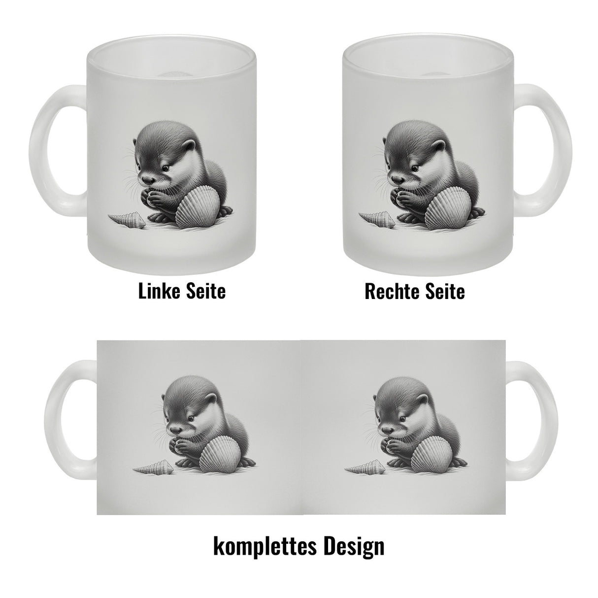 Baby Otter mit Muschel Kaffeebecher