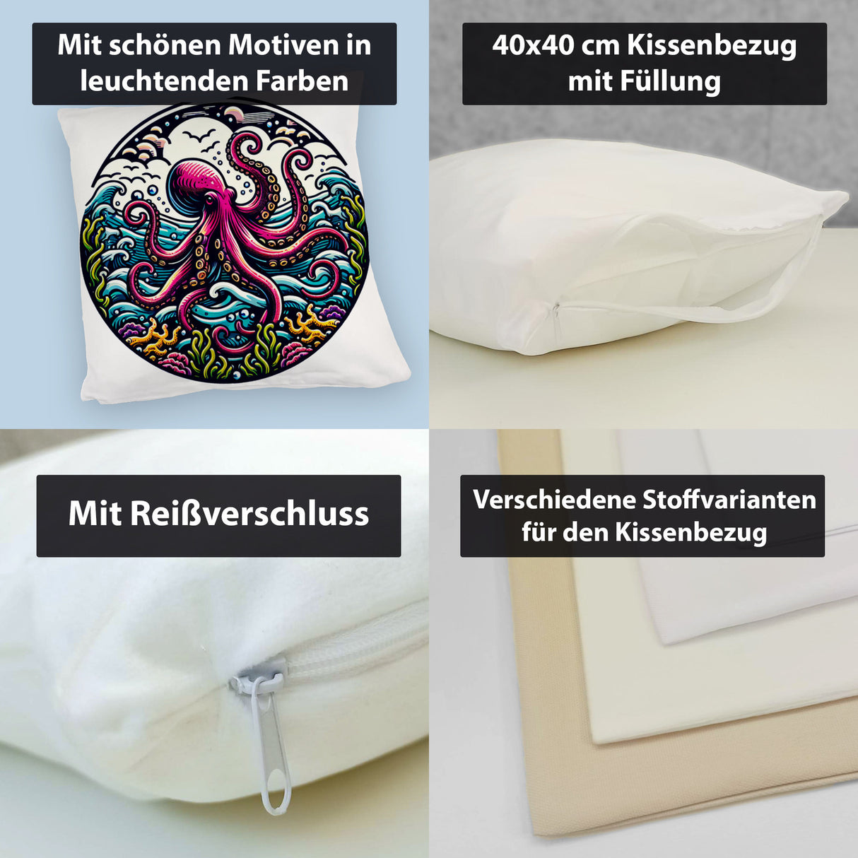 Oktopus Kissen