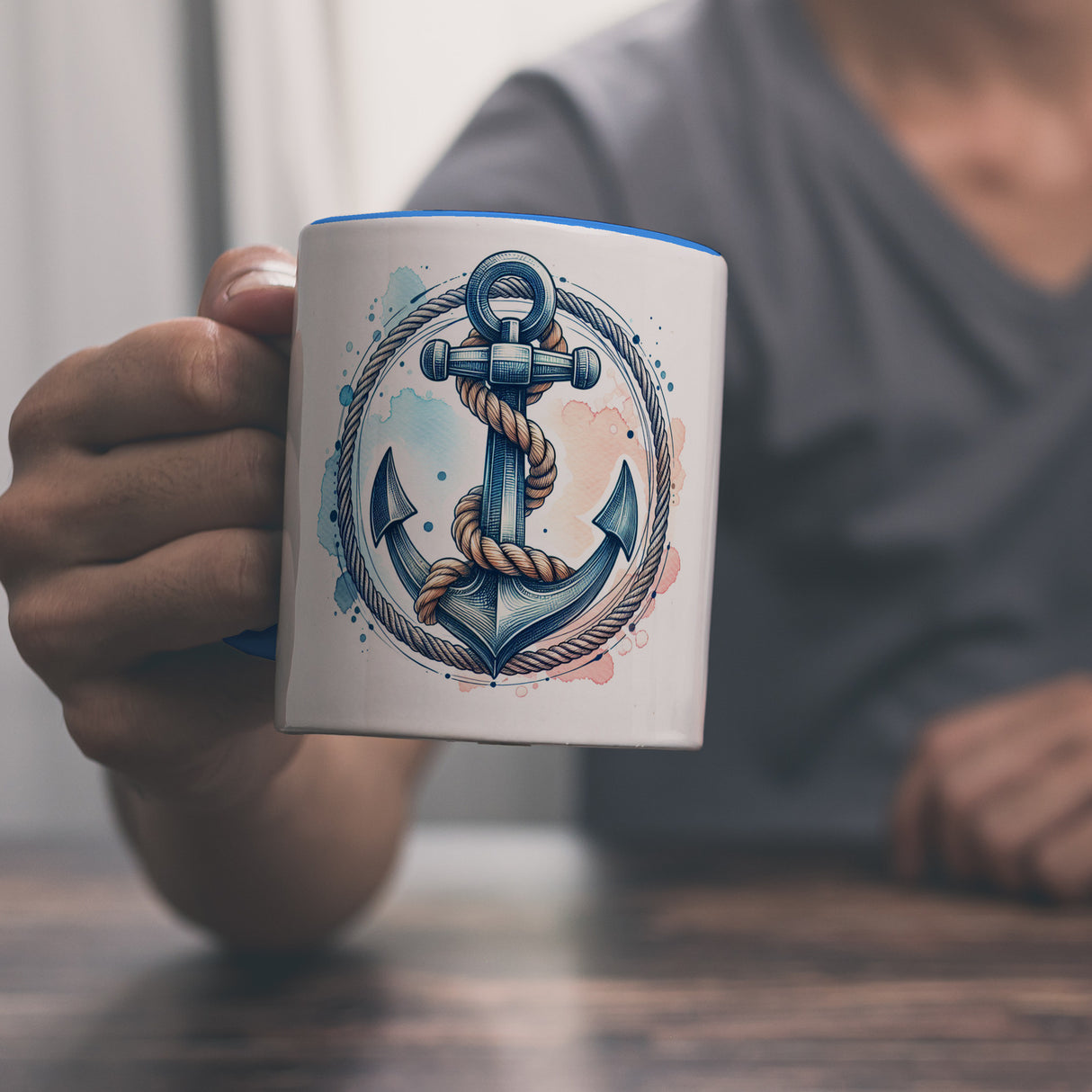 Anker mit Seil Kaffeebecher