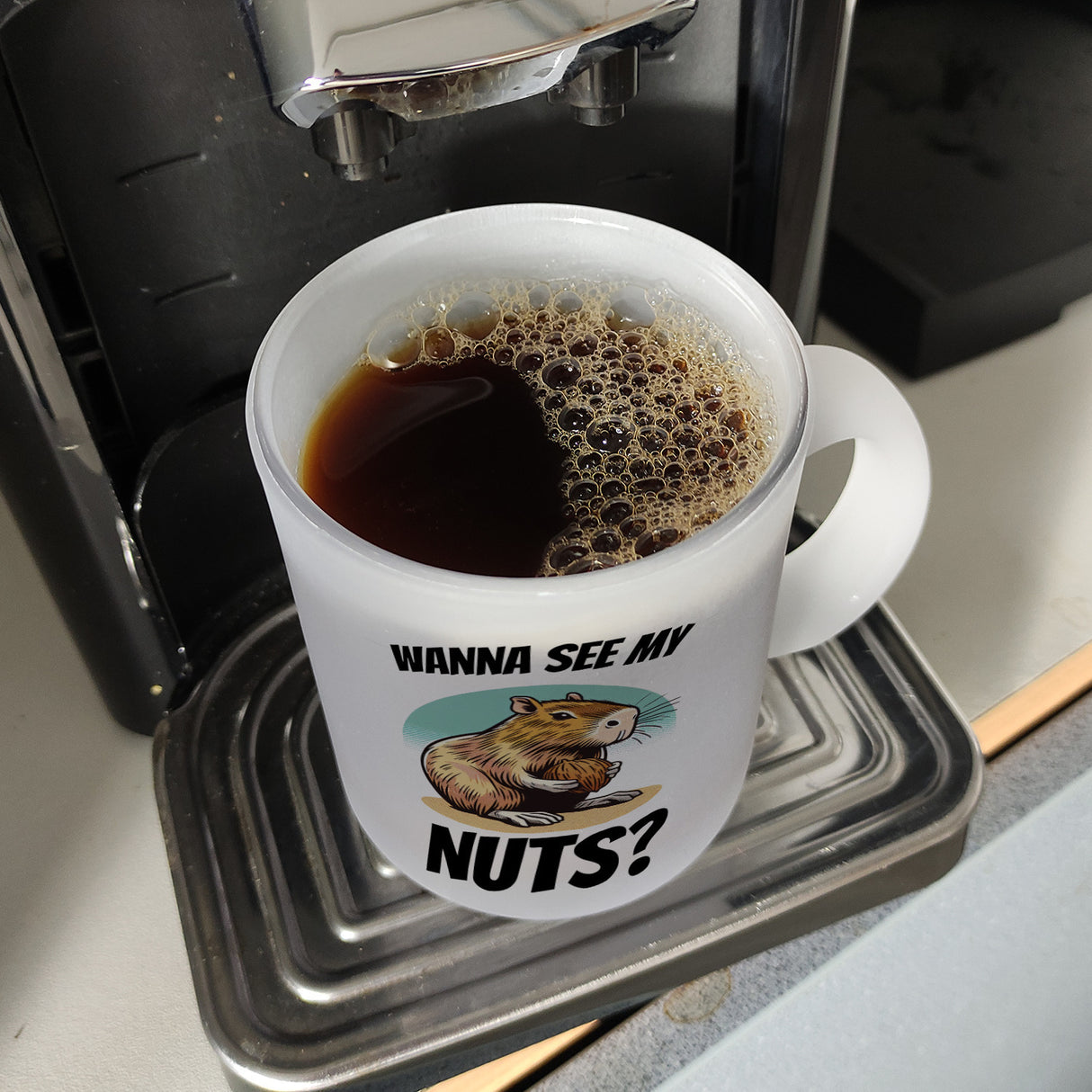 Capybara Kaffeebecher mit Spruch Wanna see my Nuts