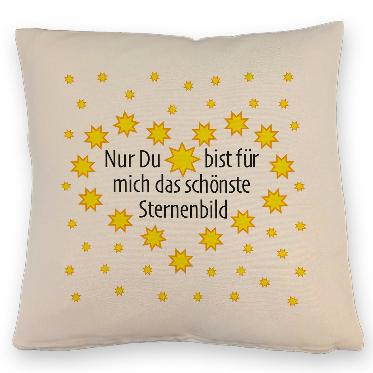 Herz und Sterne Kissen mit Spruch Du mein schönstes Sternenbild