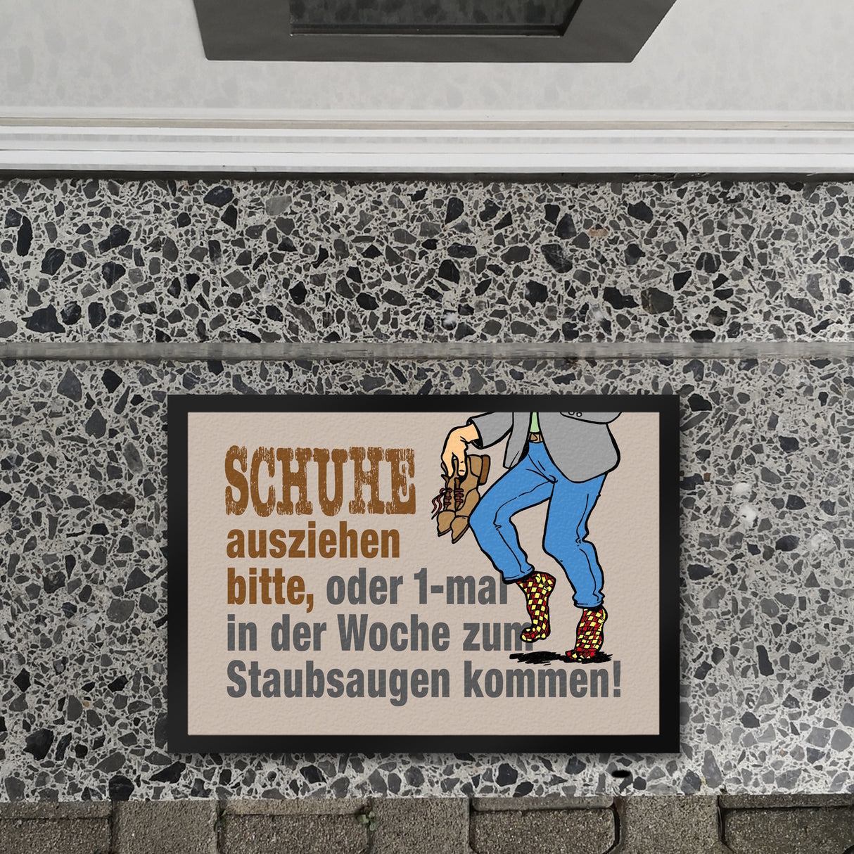 Schuhe aus oder Staubsaugen Fußmatte in 35x50 cm