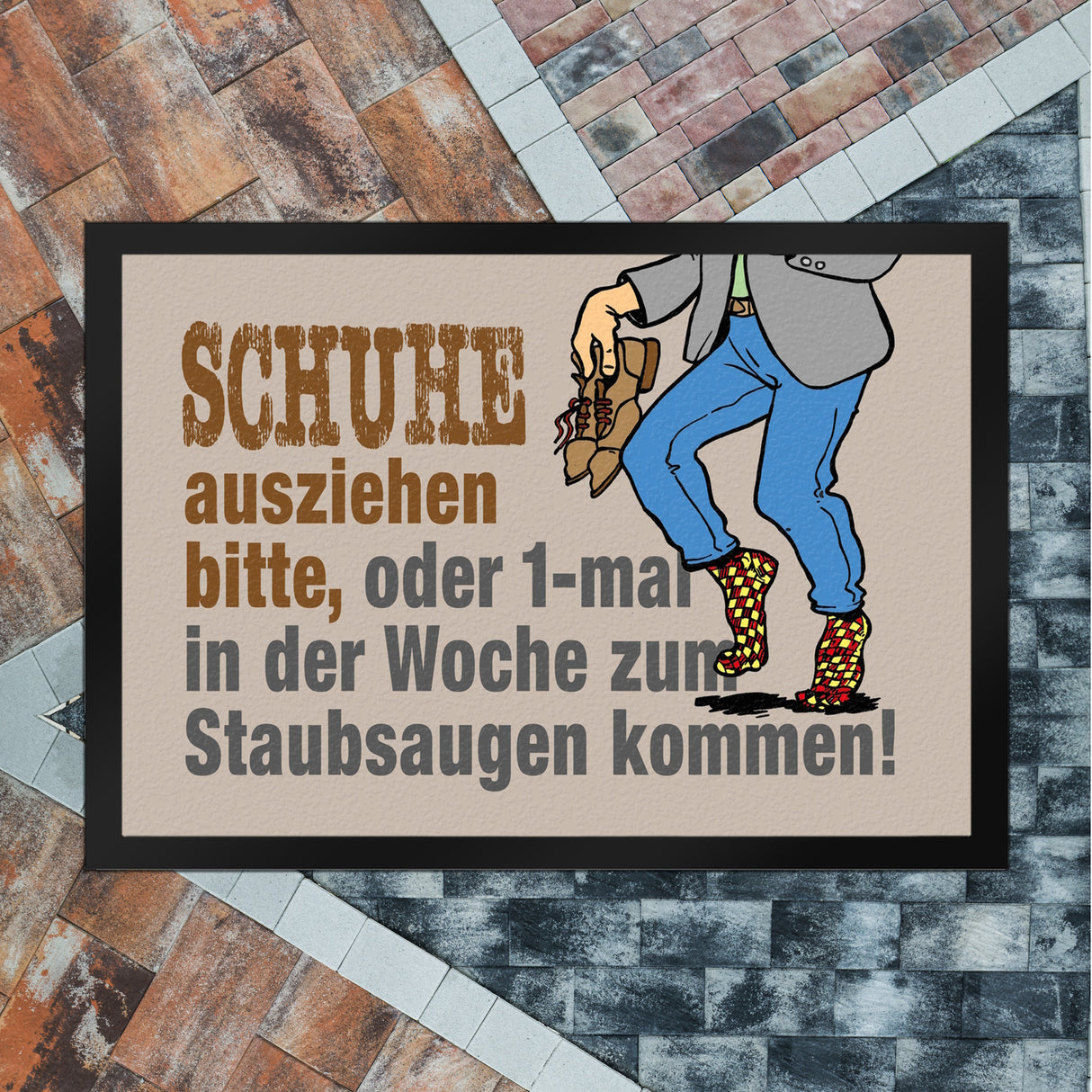 Schuhe aus oder Staubsaugen Fußmatte in 35x50 cm