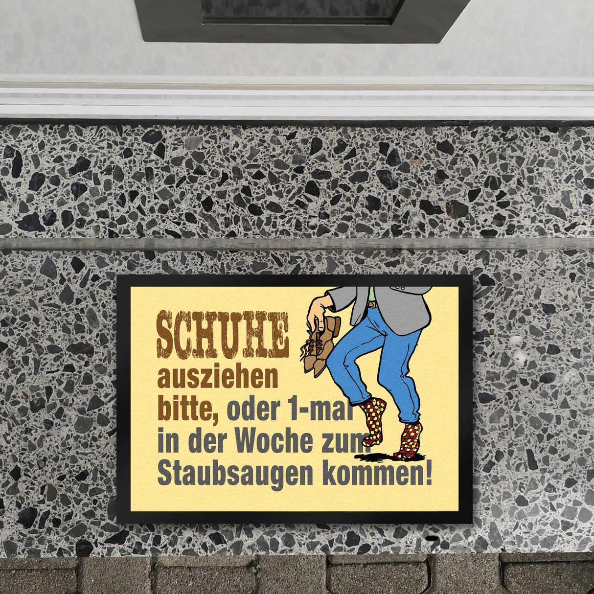 Schuhe aus oder Staubsaugen Fußmatte in 35x50 cm