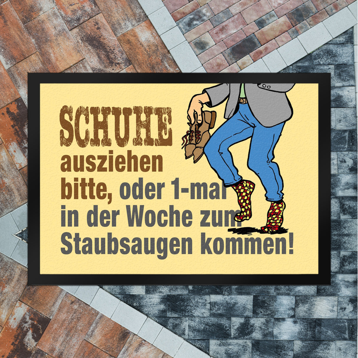 Schuhe aus oder Staubsaugen Fußmatte in 35x50 cm