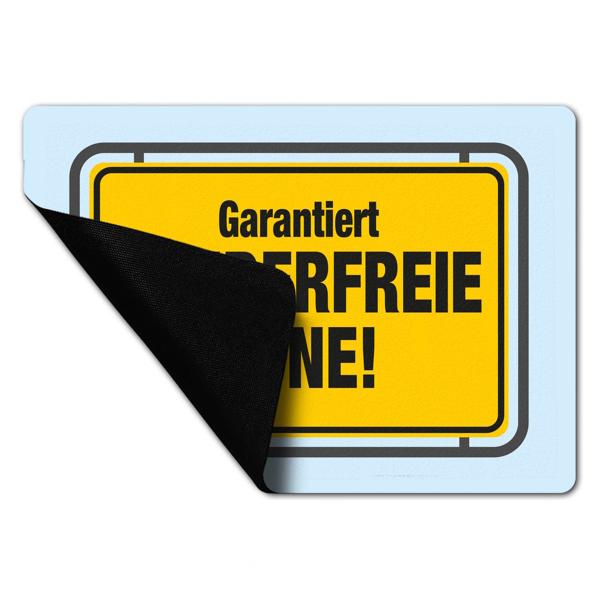 Garantiert genderfreie Zone Fußmatte in 35x50 cm ohne Rand in Straßenschildoptik