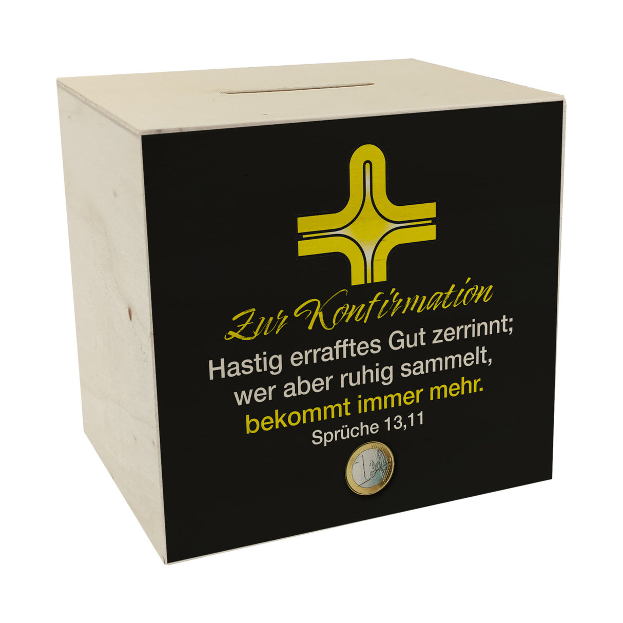 Sprüche 13,11 Bibelvers Spardose zur Konfirmation