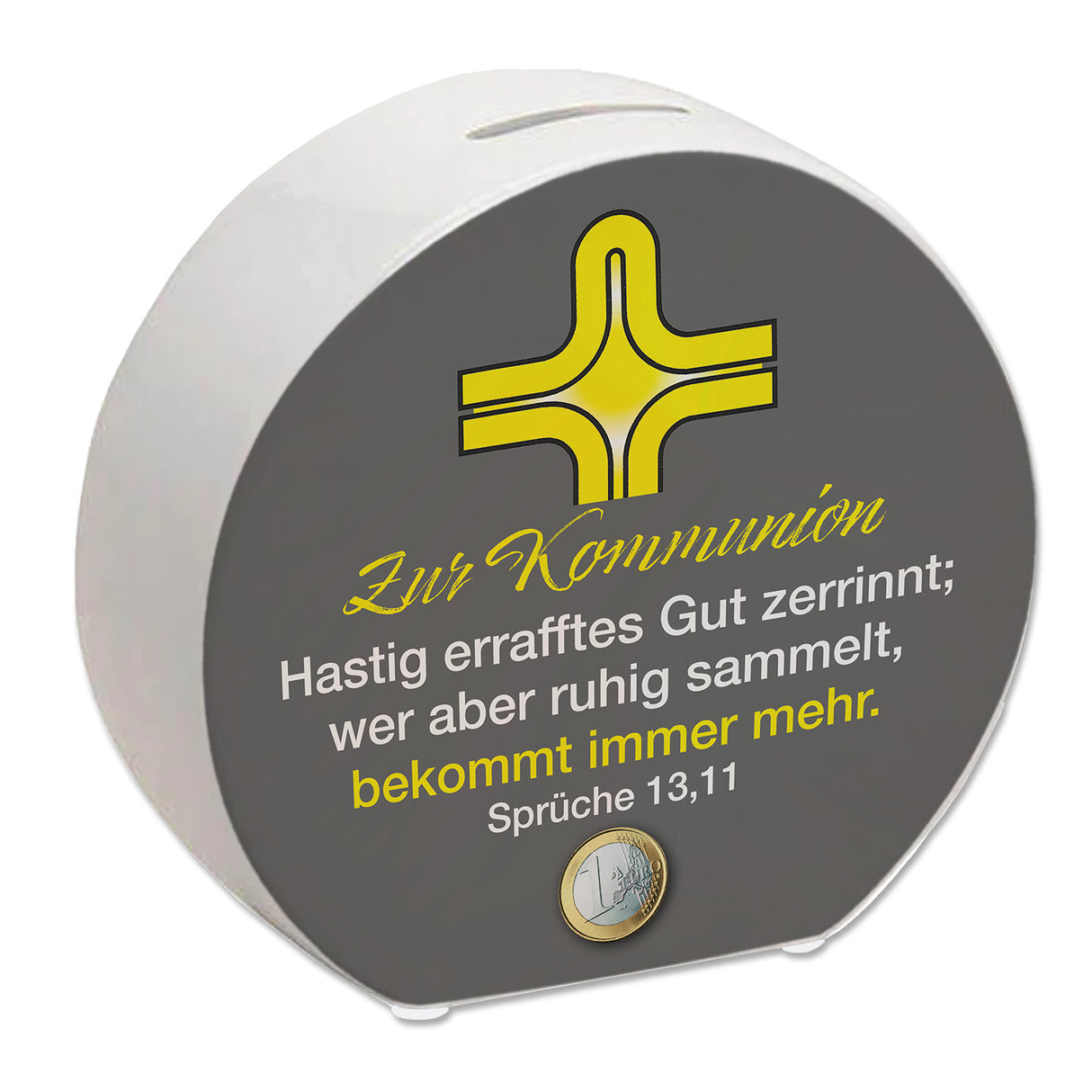 Sprüche 13,11 Bibelvers Spardose zur Kommunion