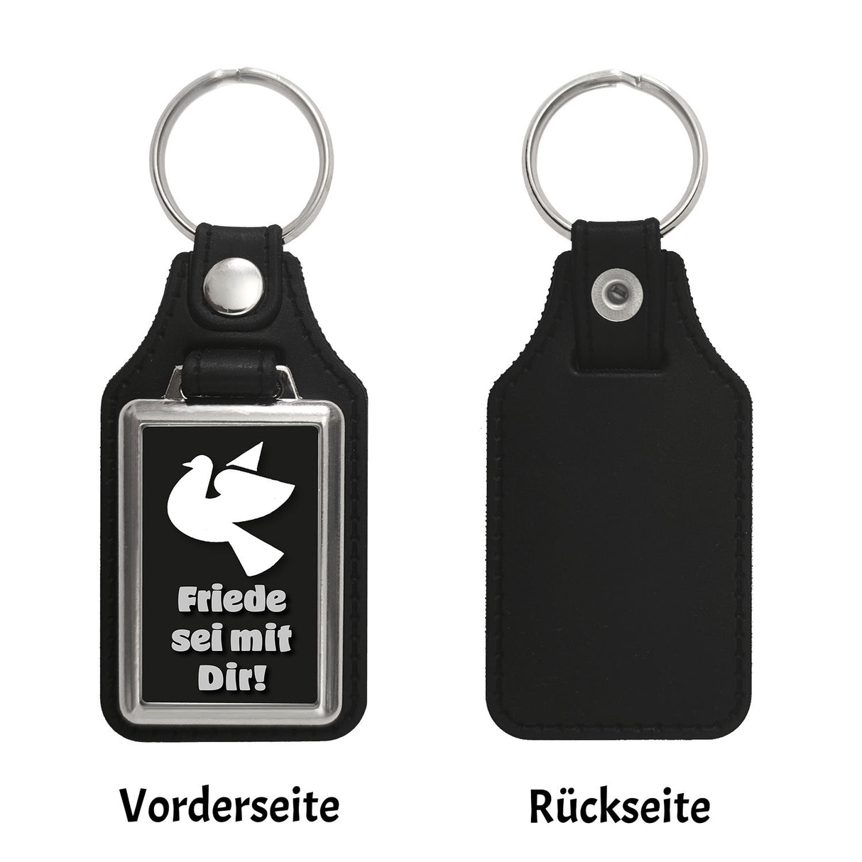 Friedenstaube Schlüsselanhänger mit Spruch Friede sei mit Dir