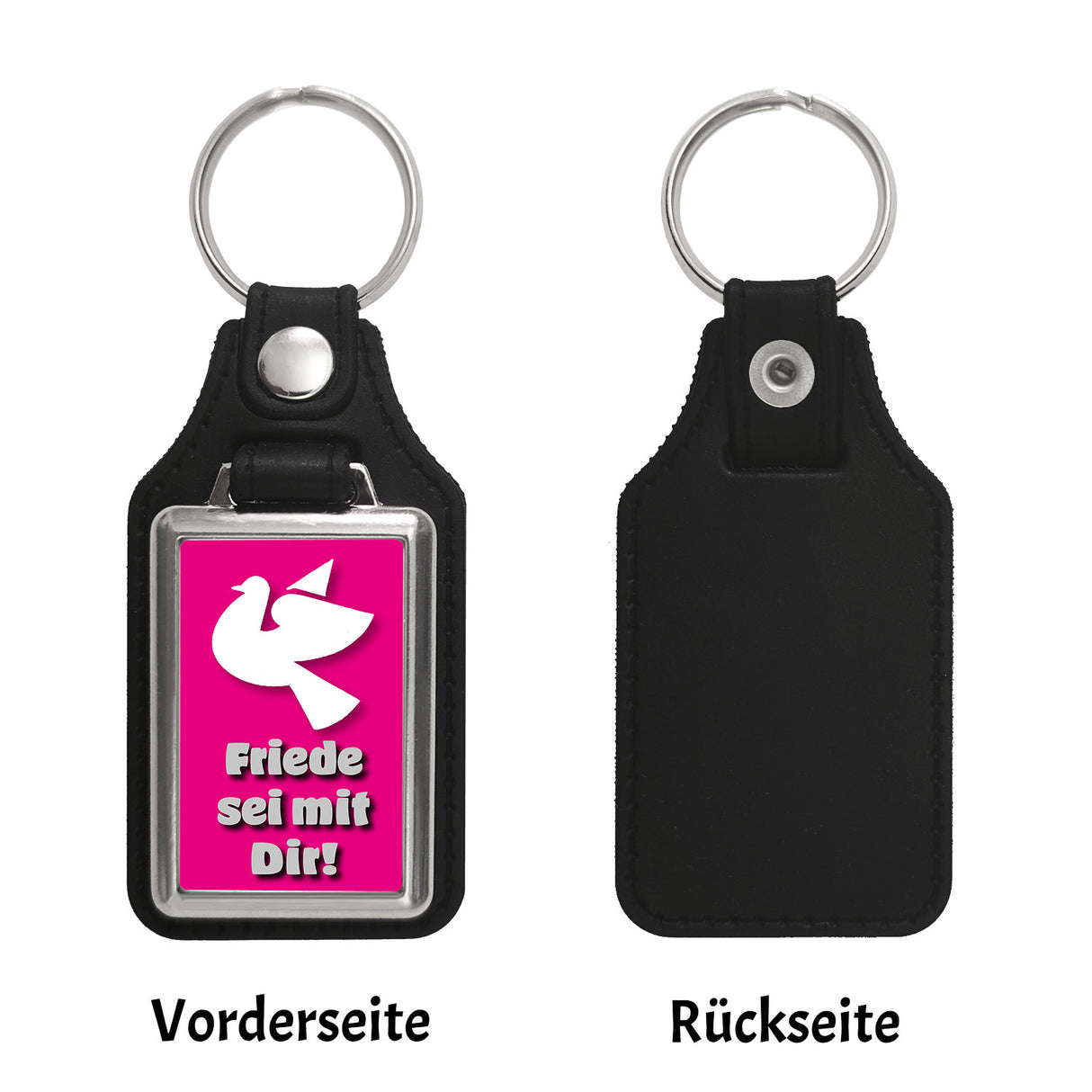 Friedenstaube Schlüsselanhänger mit Spruch Friede sei mit Dir