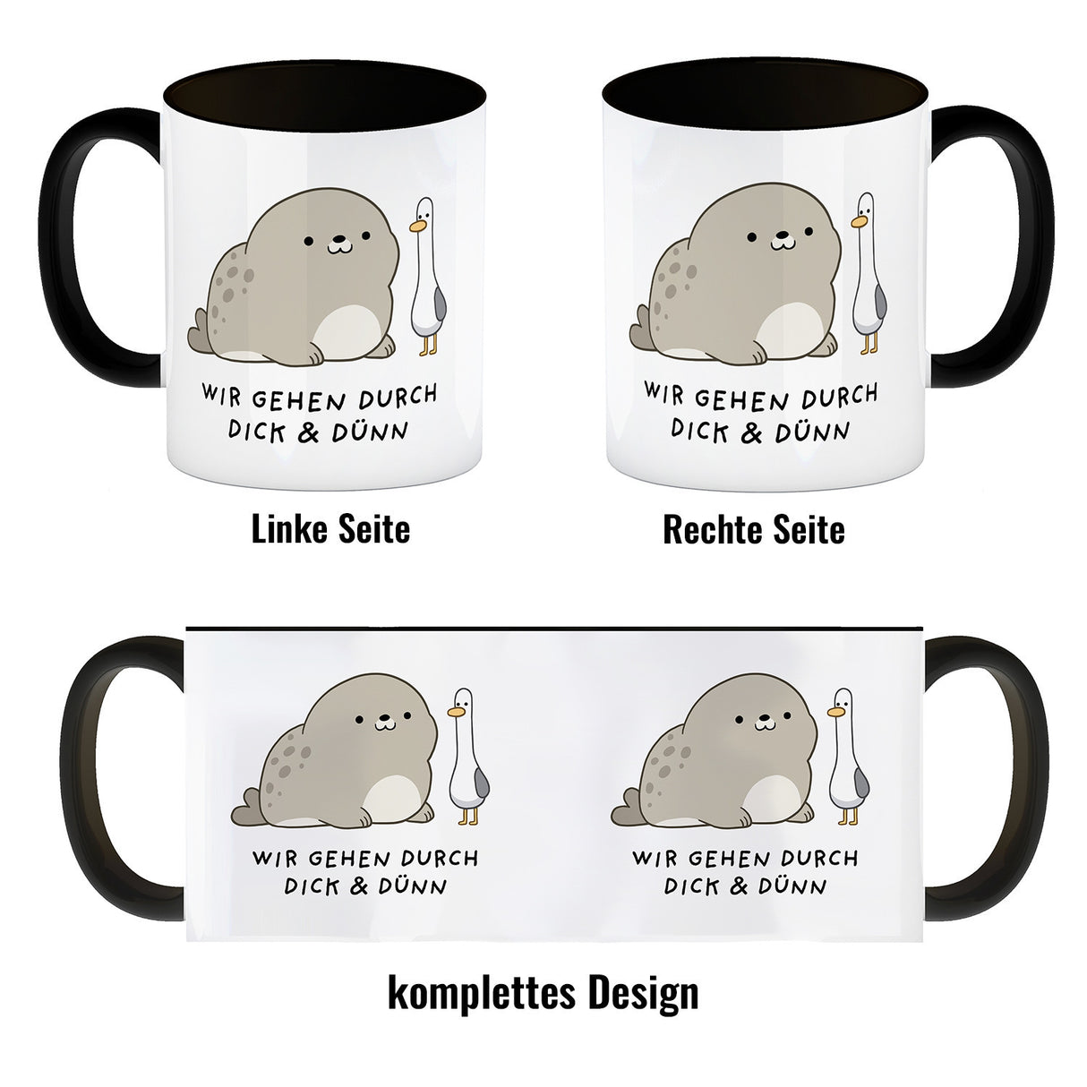 Jelly & Friends Robbe und Möwe Freundschaft Kaffeebecher mit Spruch