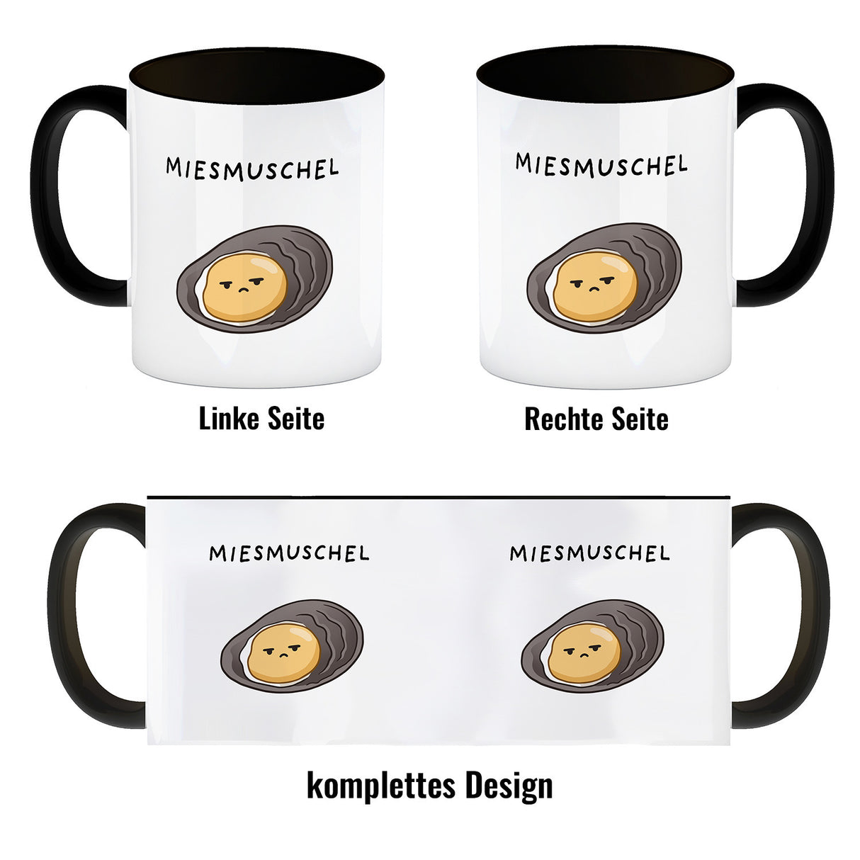 Jelly & Friends Muschel Kaffeebecher mit Spruch Miesmuschel