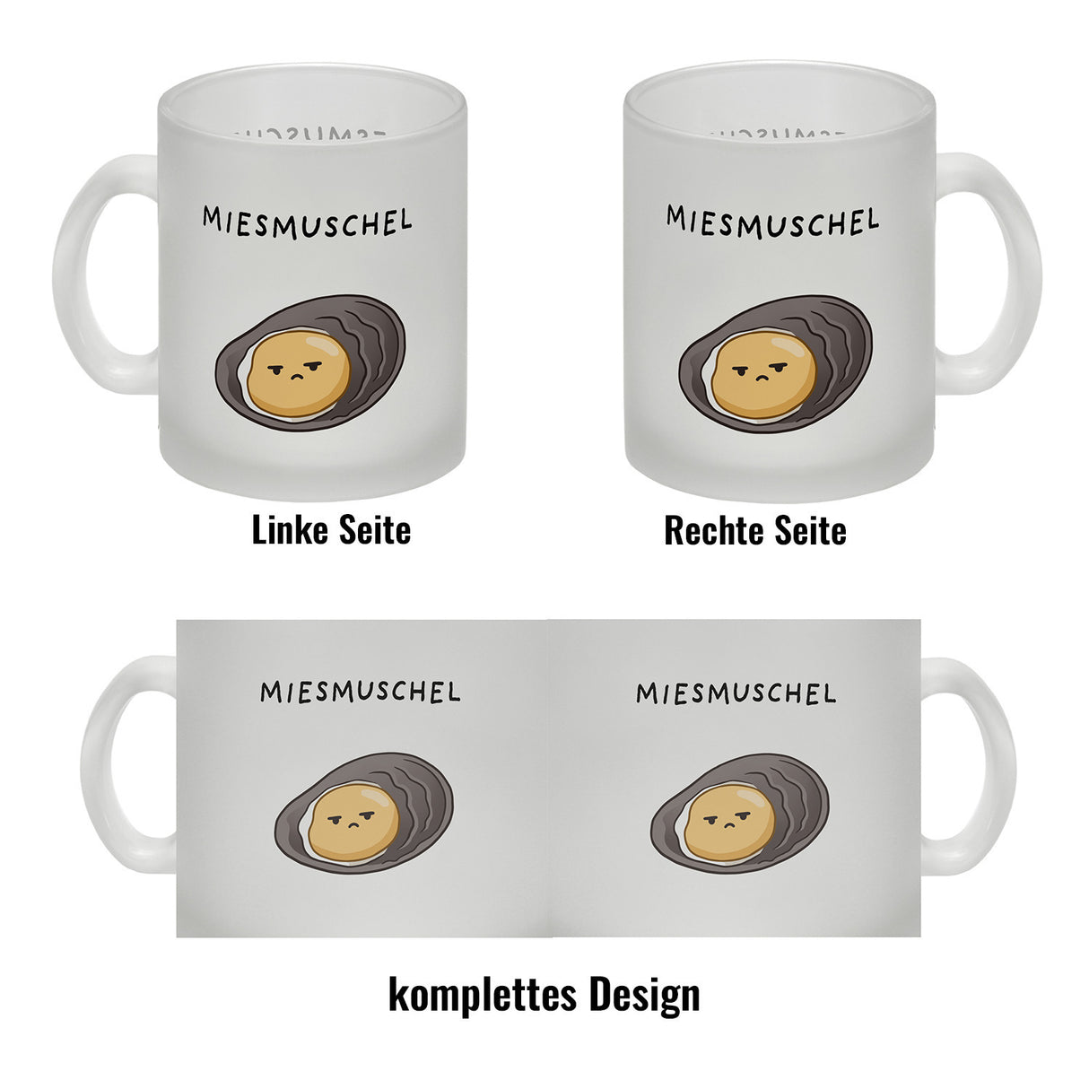 Jelly & Friends Muschel Kaffeebecher mit Spruch Miesmuschel