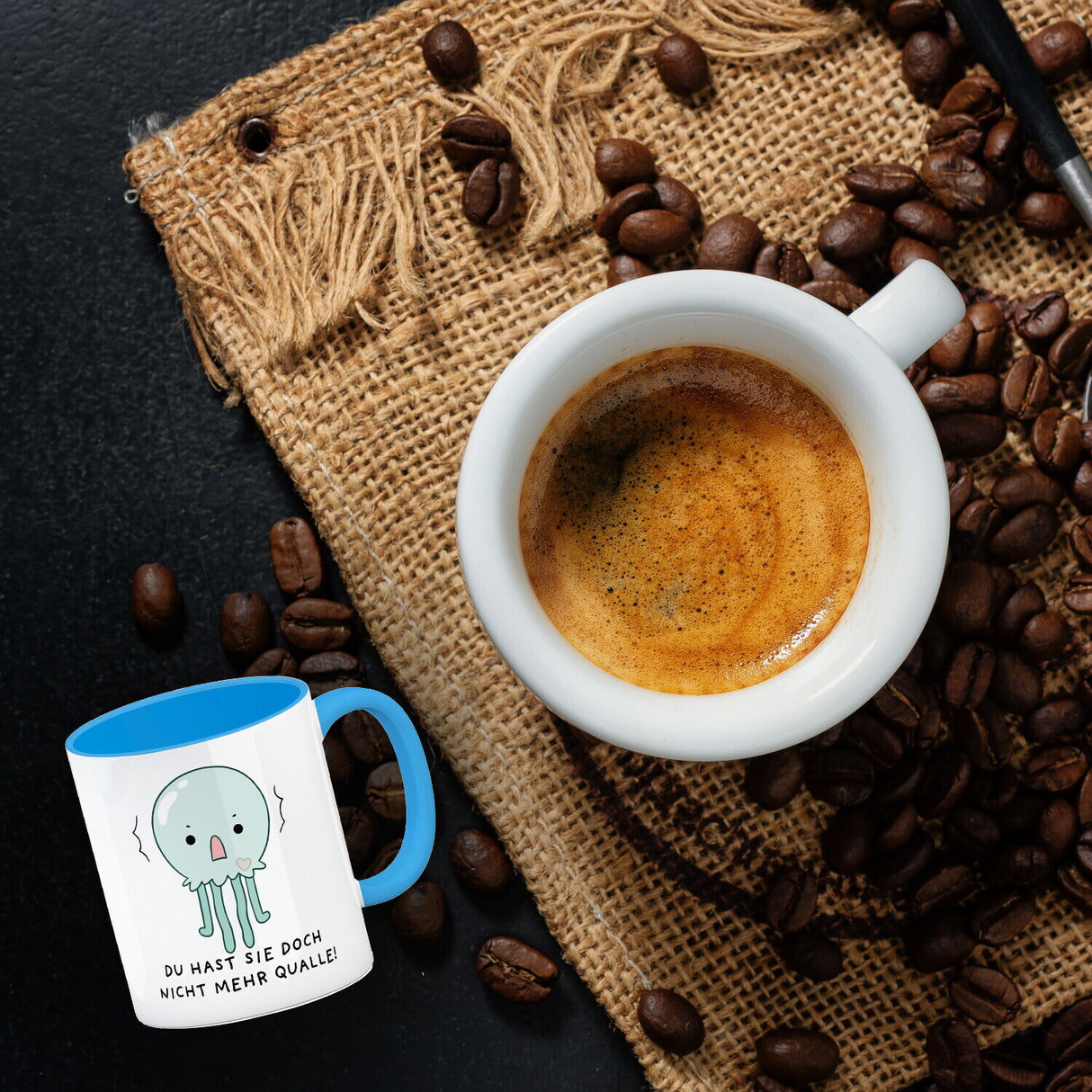 Jelly & Friends Qualle Kaffeebecher mit Spruch Du hast sie doch nicht mehr Qualle