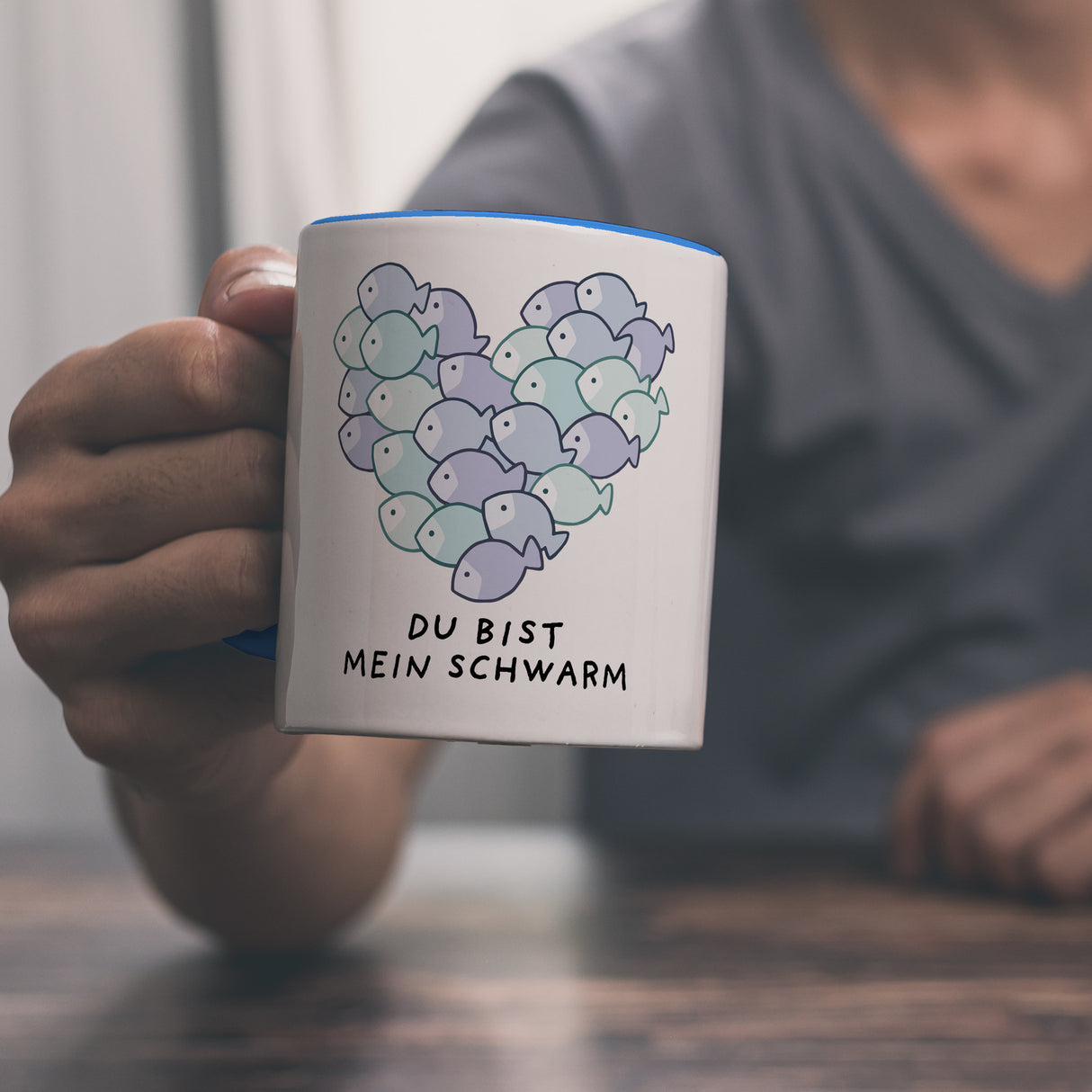 Jelly & Friends Fisch-Herz Kaffeebecher mit Spruch Du bist mein Schwarm
