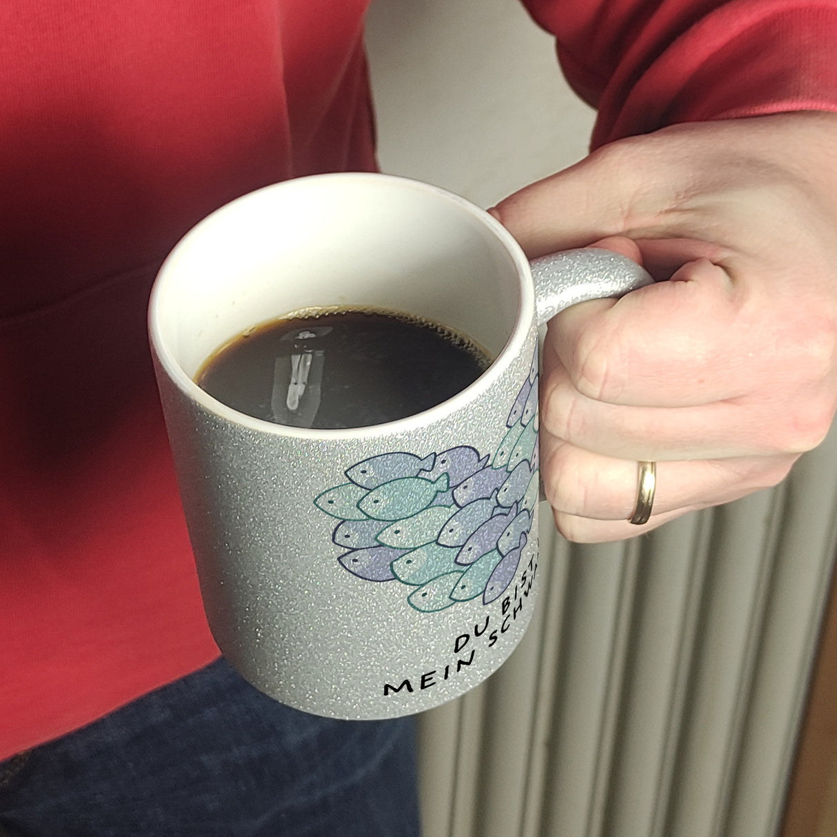 Jelly & Friends Fisch-Herz Kaffeebecher mit Spruch Du bist mein Schwarm