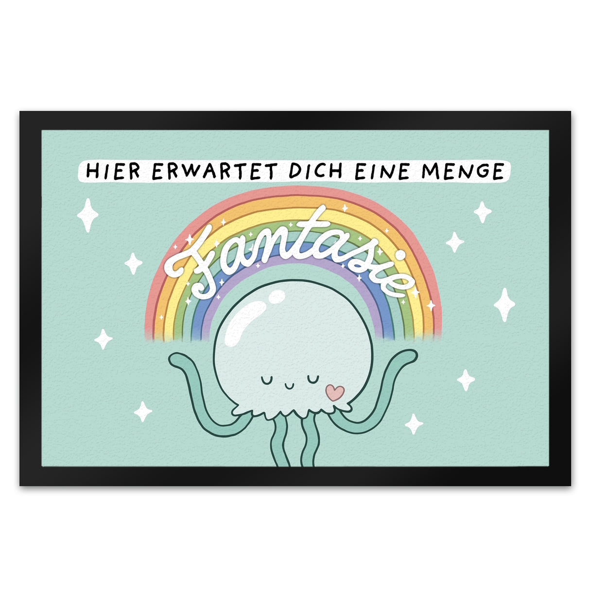 Jelly & Friends Qualle Fußmatte in 35x50 cm mit Spruch Hier erwartet dich eine Menge Fantasie