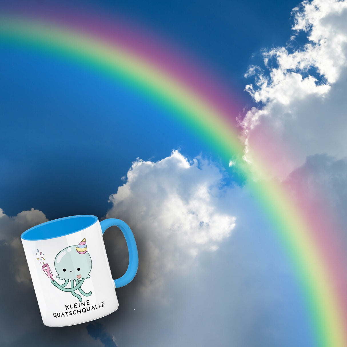 Jelly & Friends Qualle Kaffeebecher mit Spruch Kleine Quatschqualle