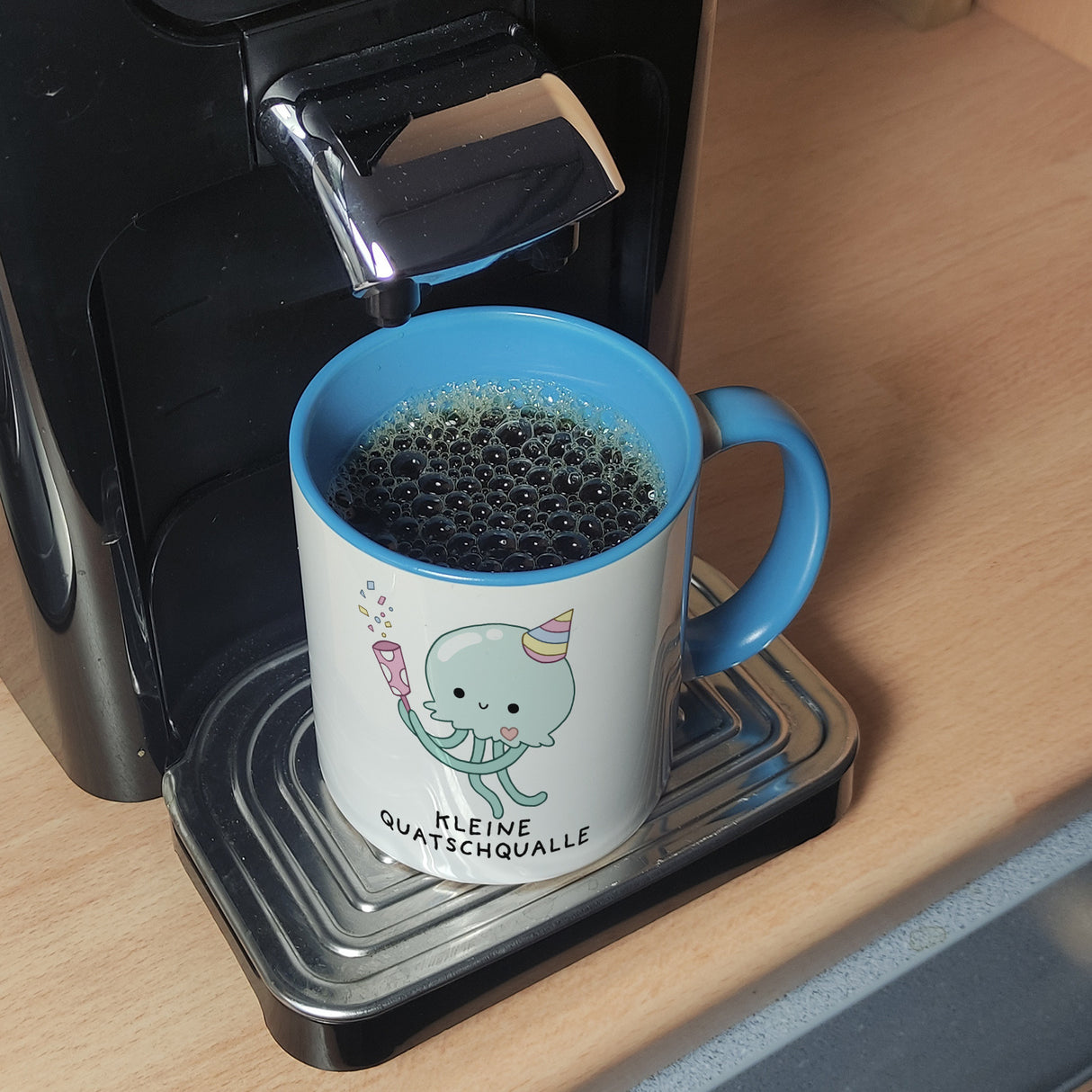 Jelly & Friends Qualle Kaffeebecher mit Spruch Kleine Quatschqualle