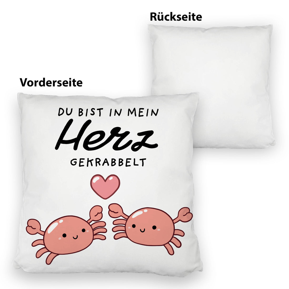 Jelly & Friends Krabben Kissen mit Spruch Du bist in mein Herz gekrabbelt