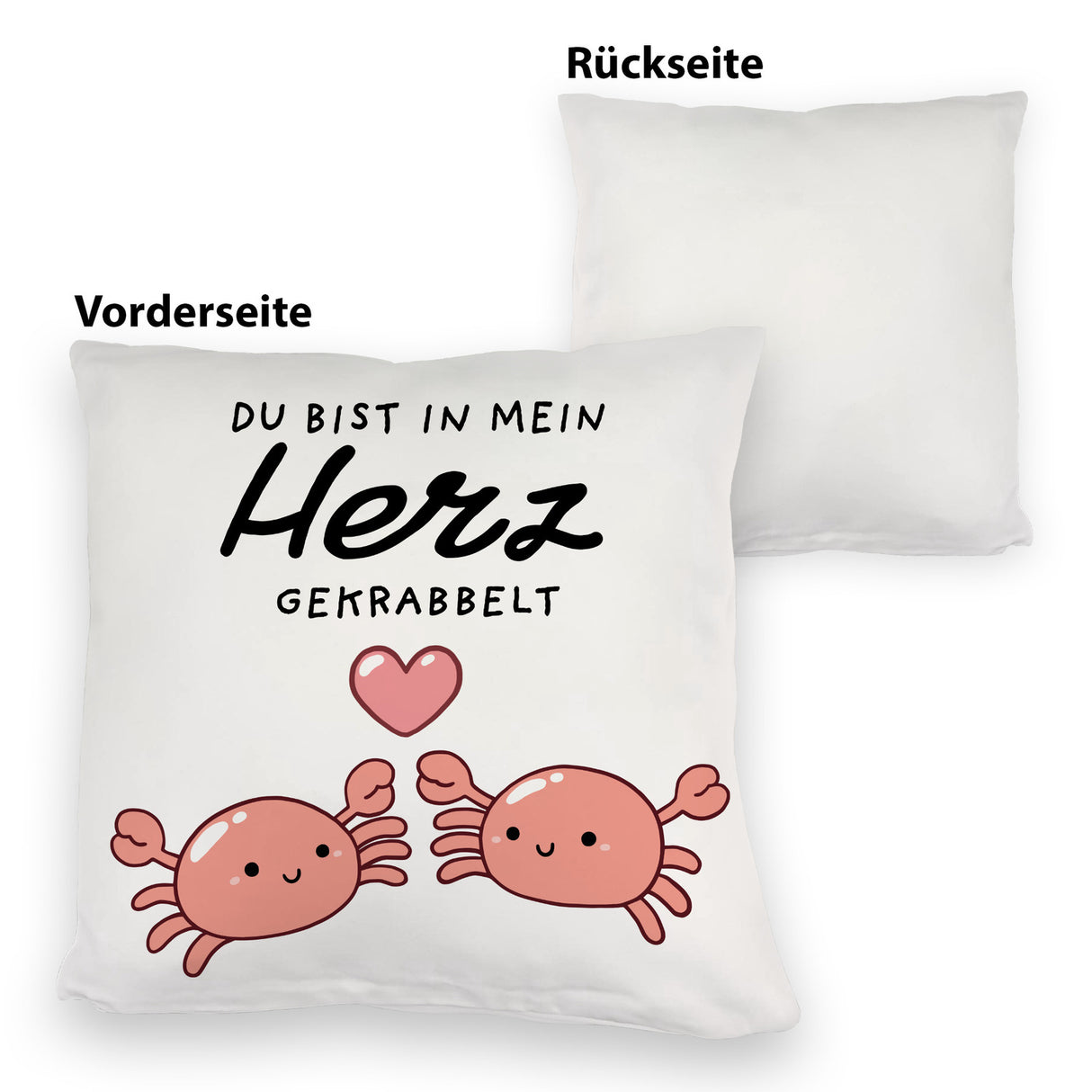 Jelly & Friends Krabben Kissen mit Spruch Du bist in mein Herz gekrabbelt