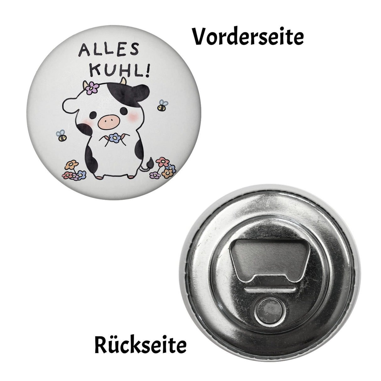 Kuh Magnet rund mit Spruch Alles Kuhl